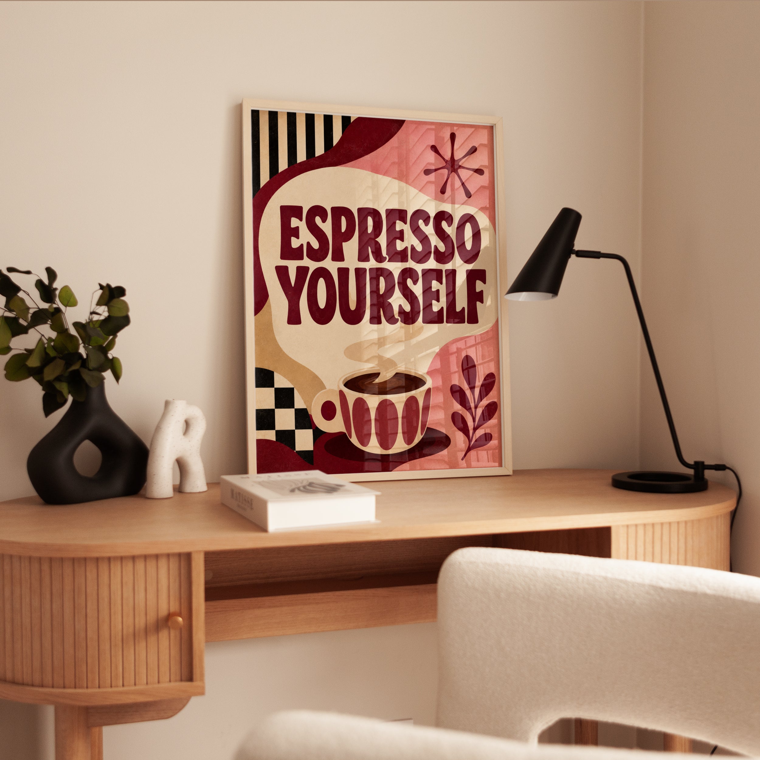 Mid-Century Coffee Print - interior