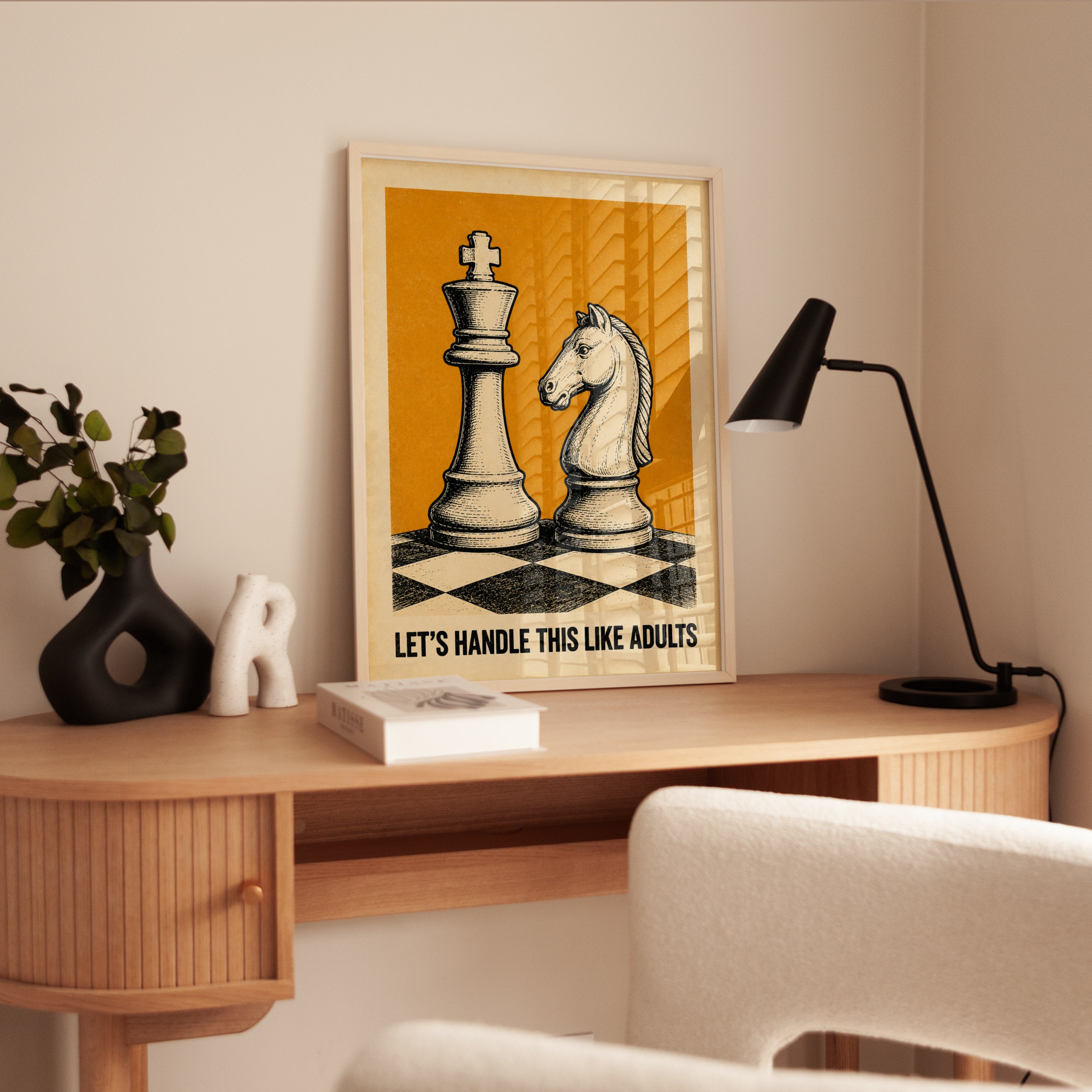 Chess Wall Art – Vintage Typography Print - interior