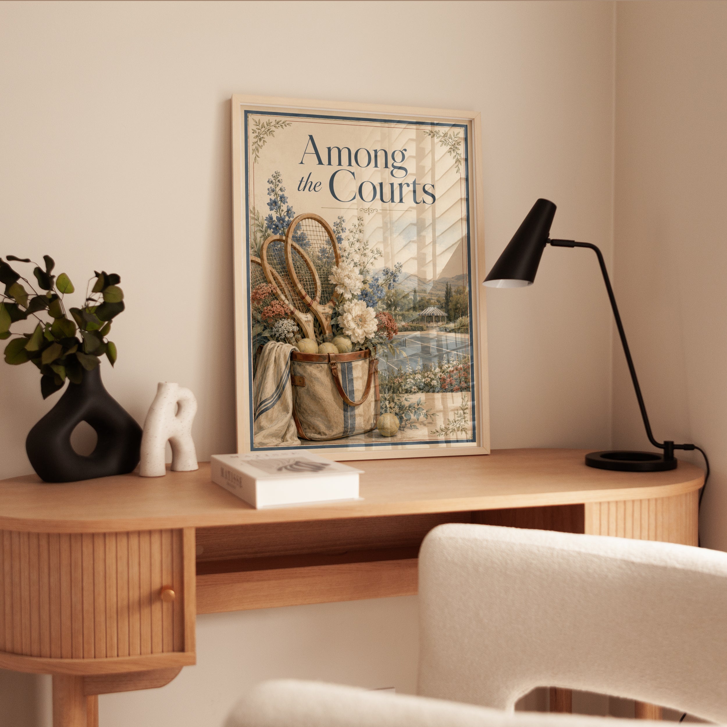 Tennis Wall Art Print: Vintage Sports Scene - interior