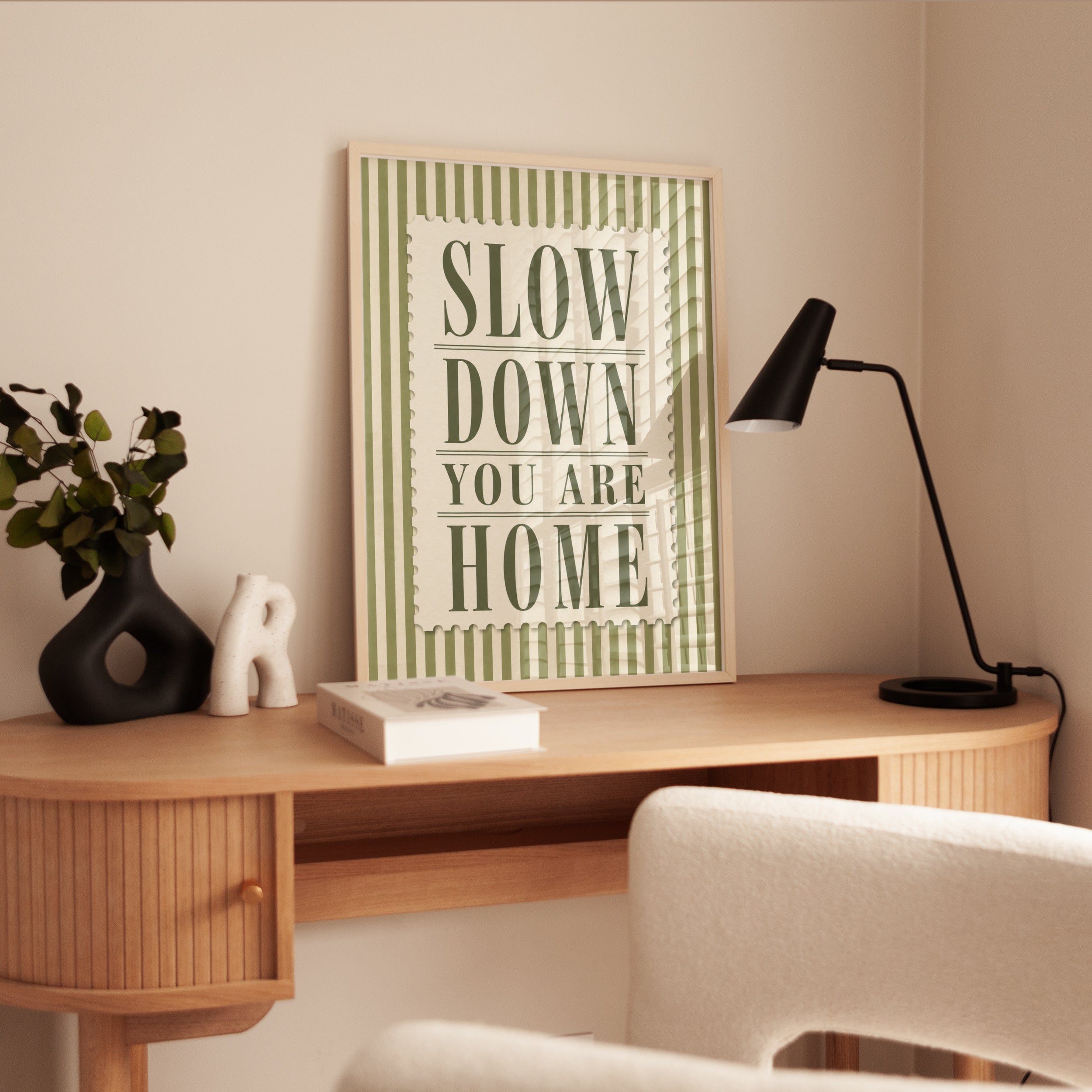 Slow Down You Are Home Print – Entryway Wall Art - interior