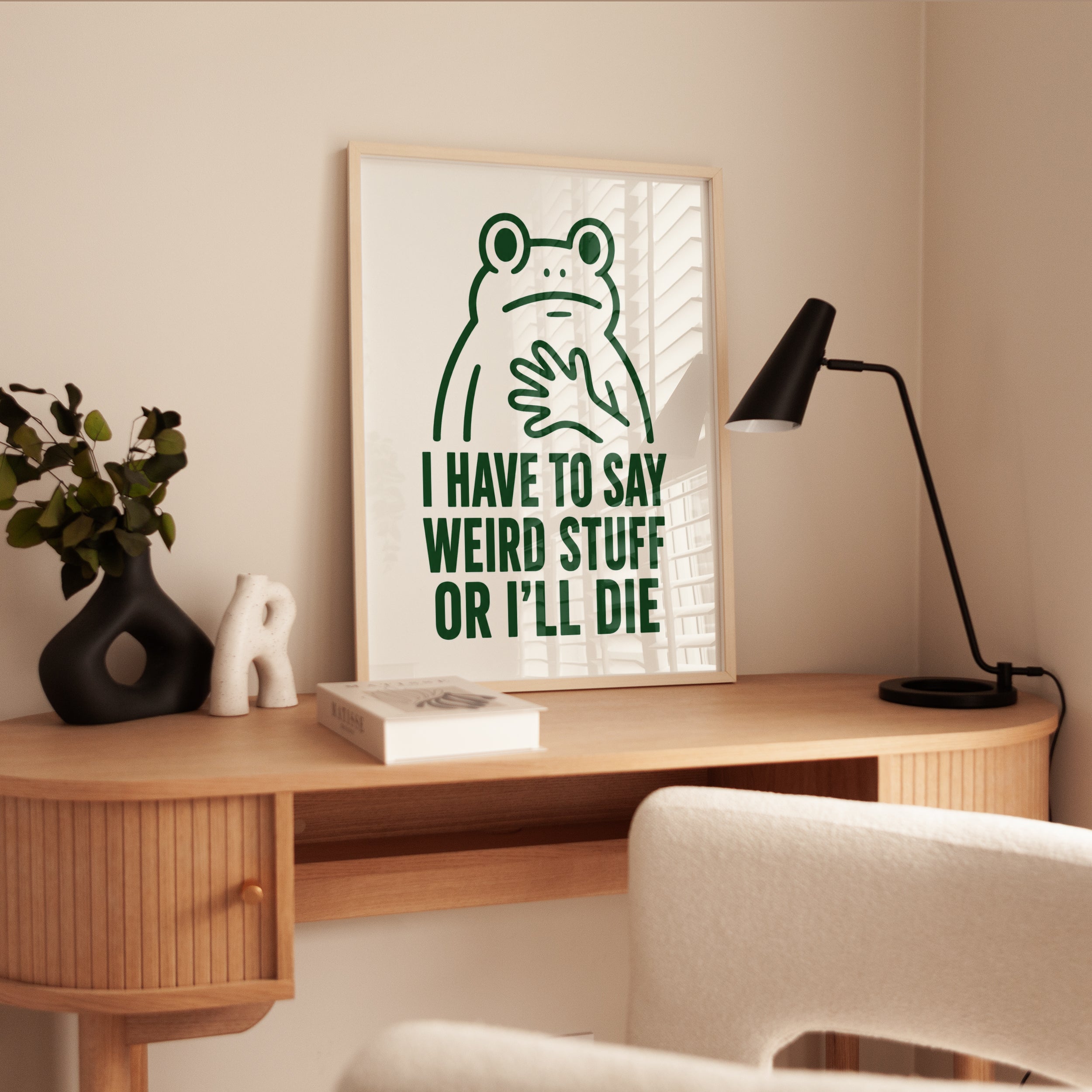 Funny Frog Meme Print - interior
