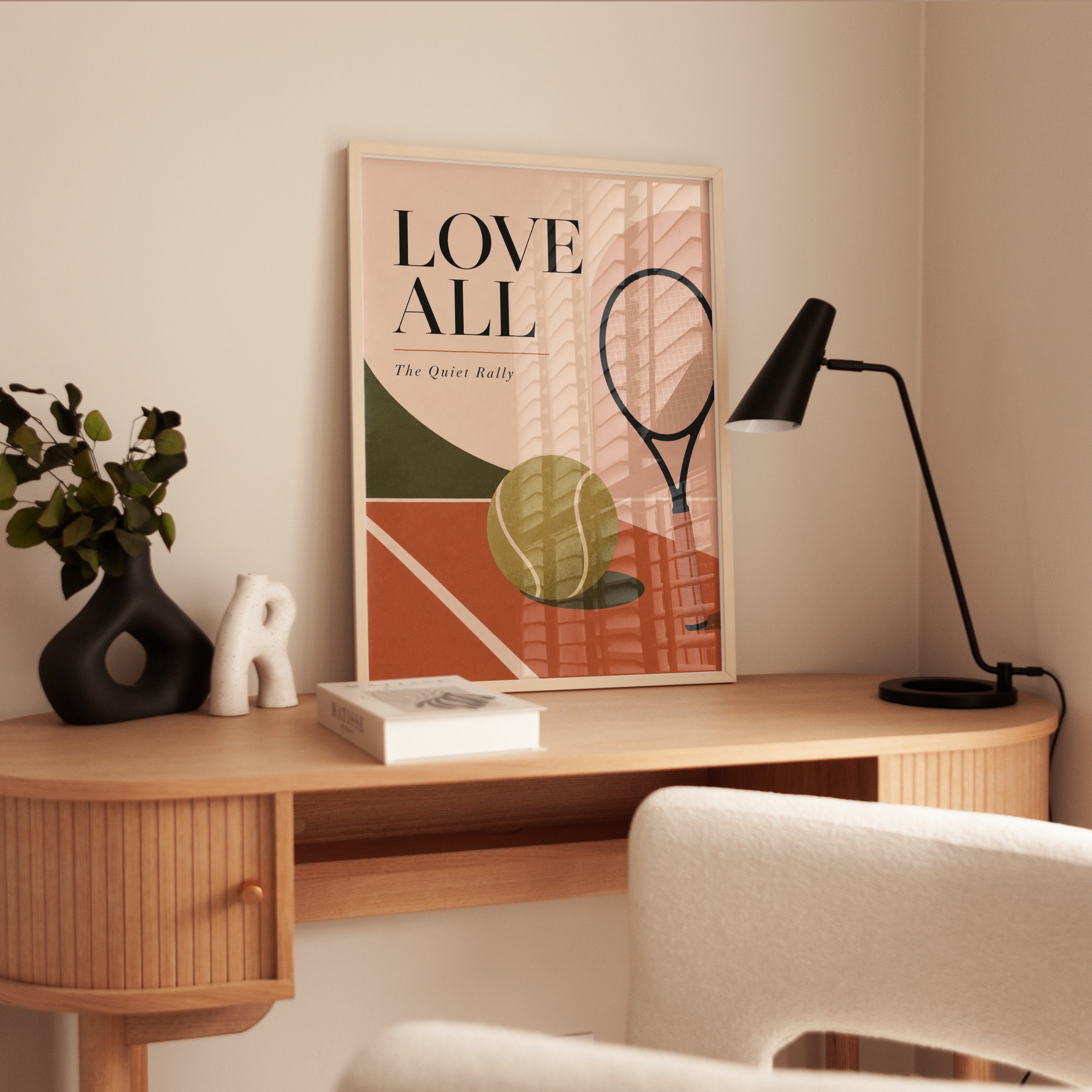 Love All Tennis Print: Vintage Sports Poster - interior