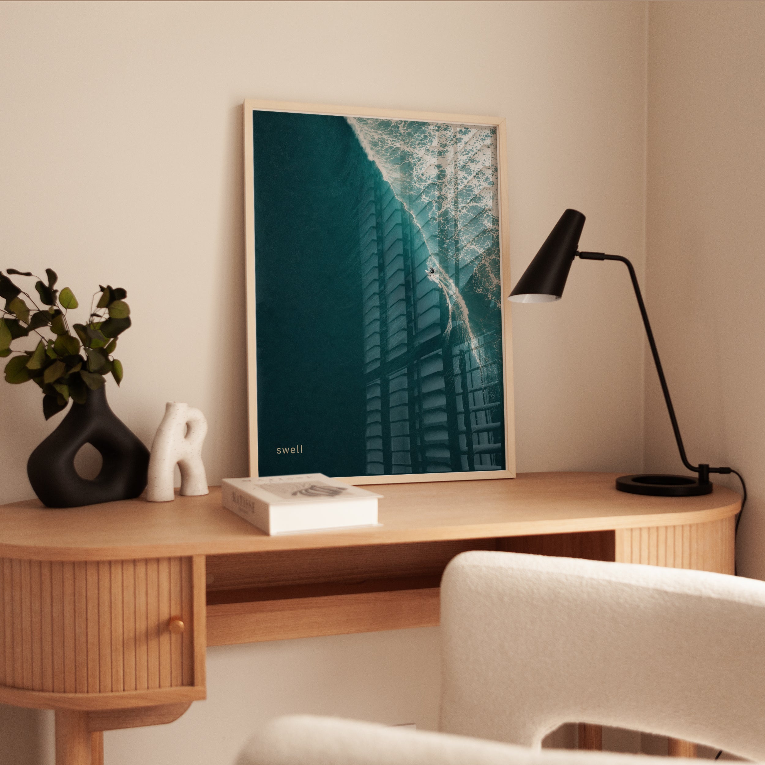 Ocean Wave Wall Art – Surfing Print - interior