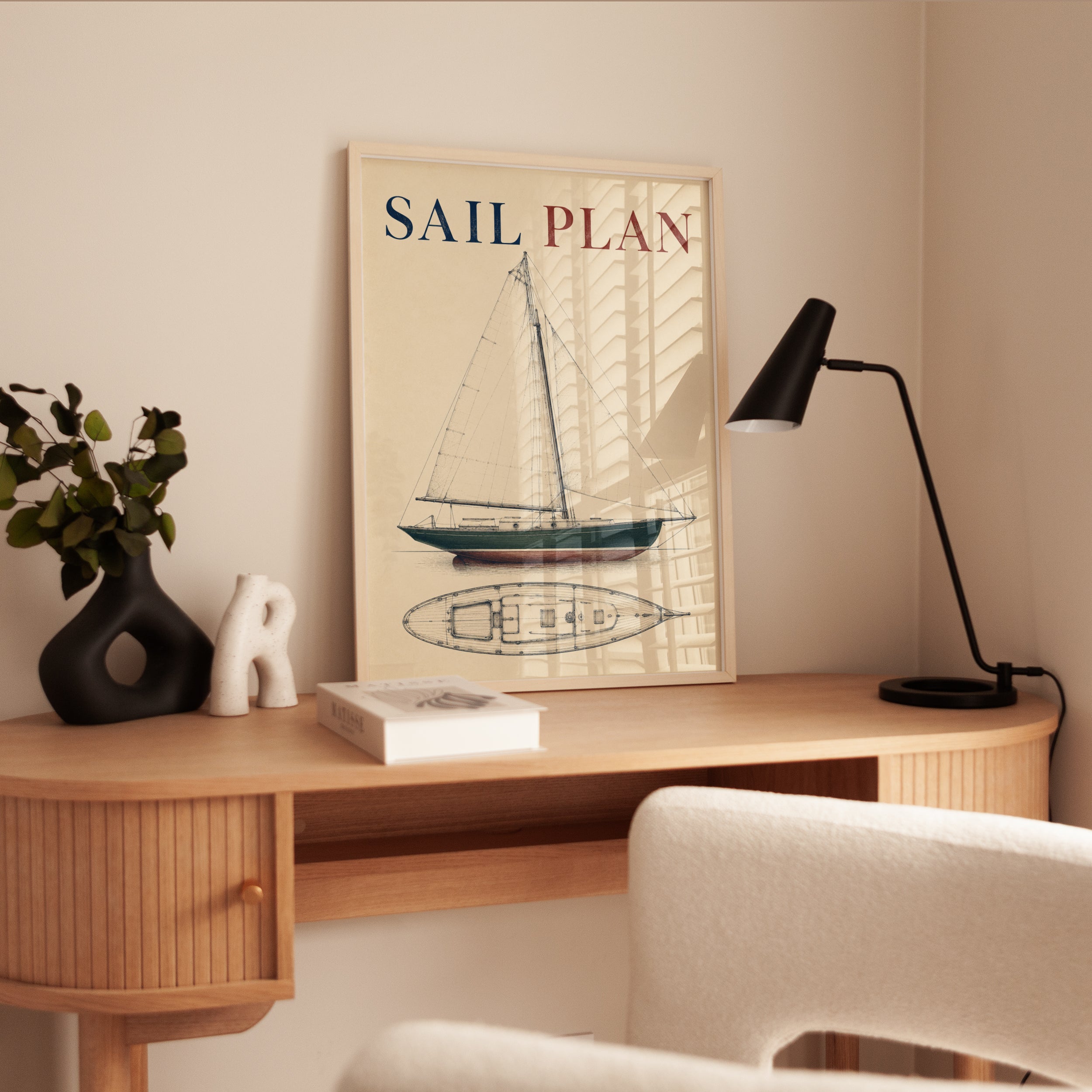 Sailboat Wall Art – Nautical Print - interior