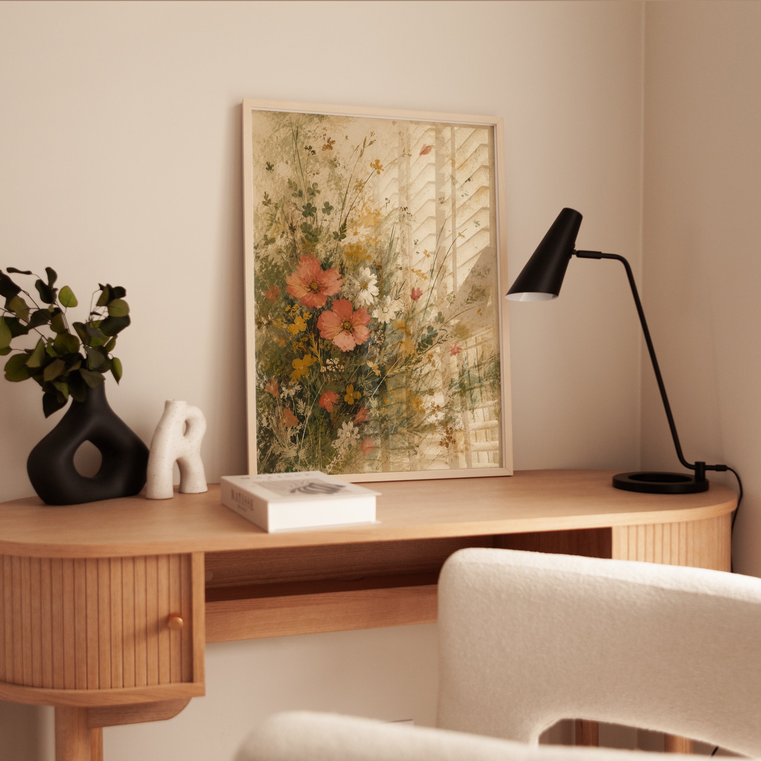 Vintage Botanical Print – Wildflower Wall Art - interior