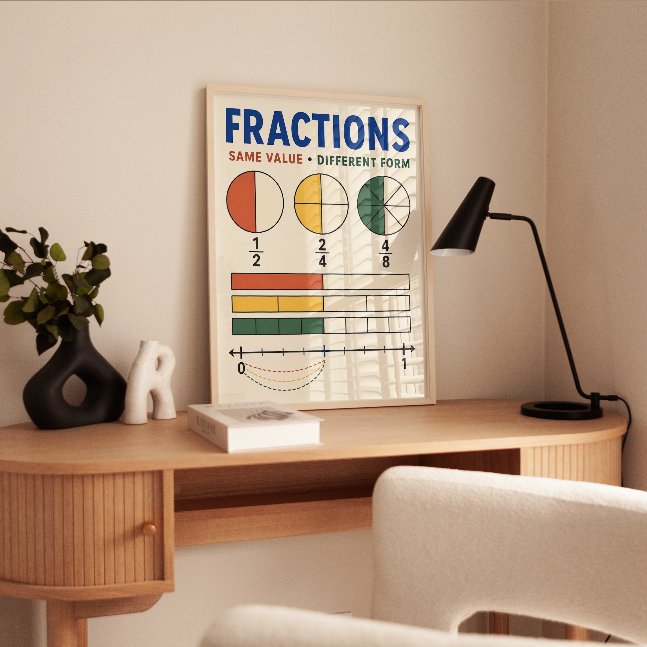 Fractions Poster – Math Classroom Wall Art - interior