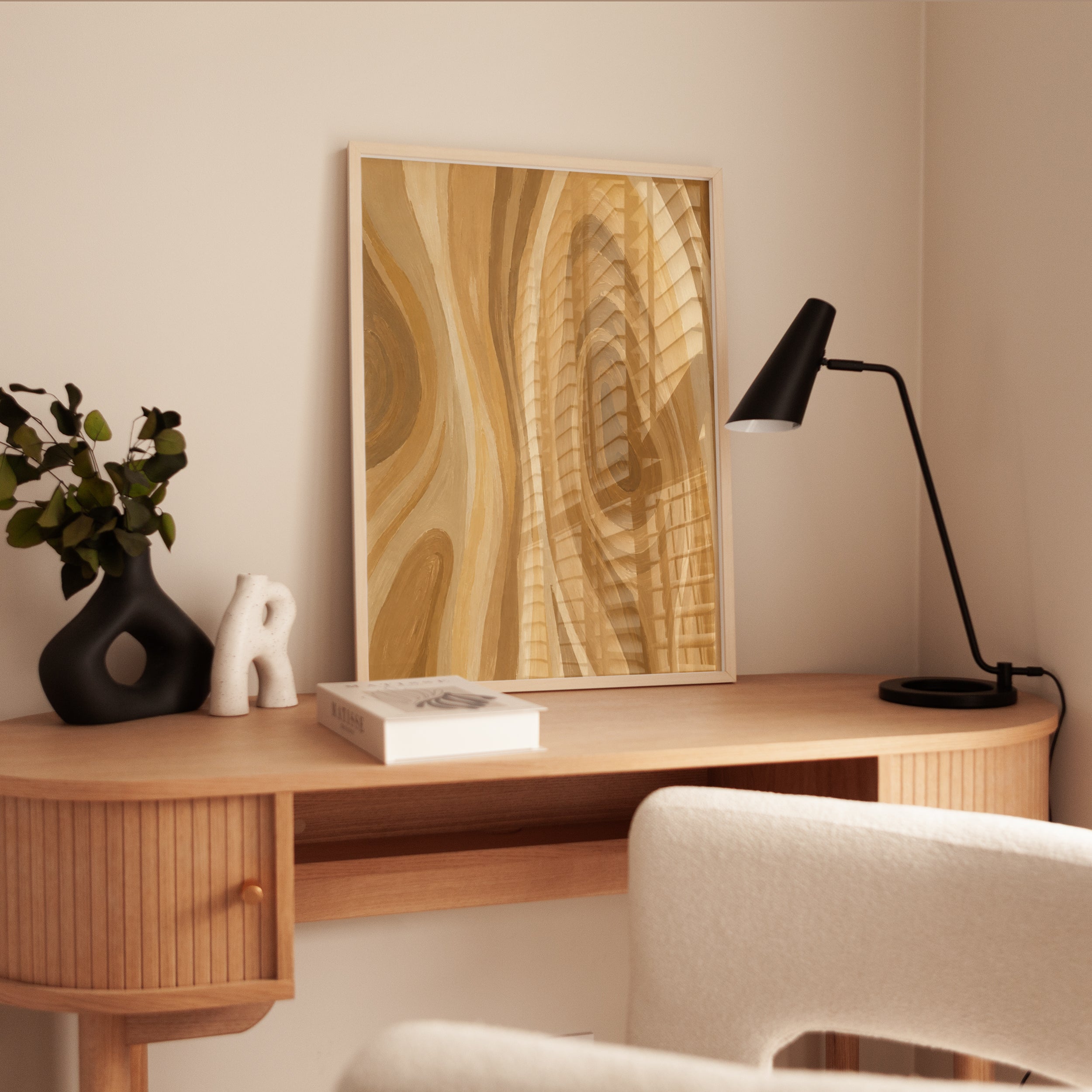 Wood Grain Wall Art – Abstract Natural Print - interior