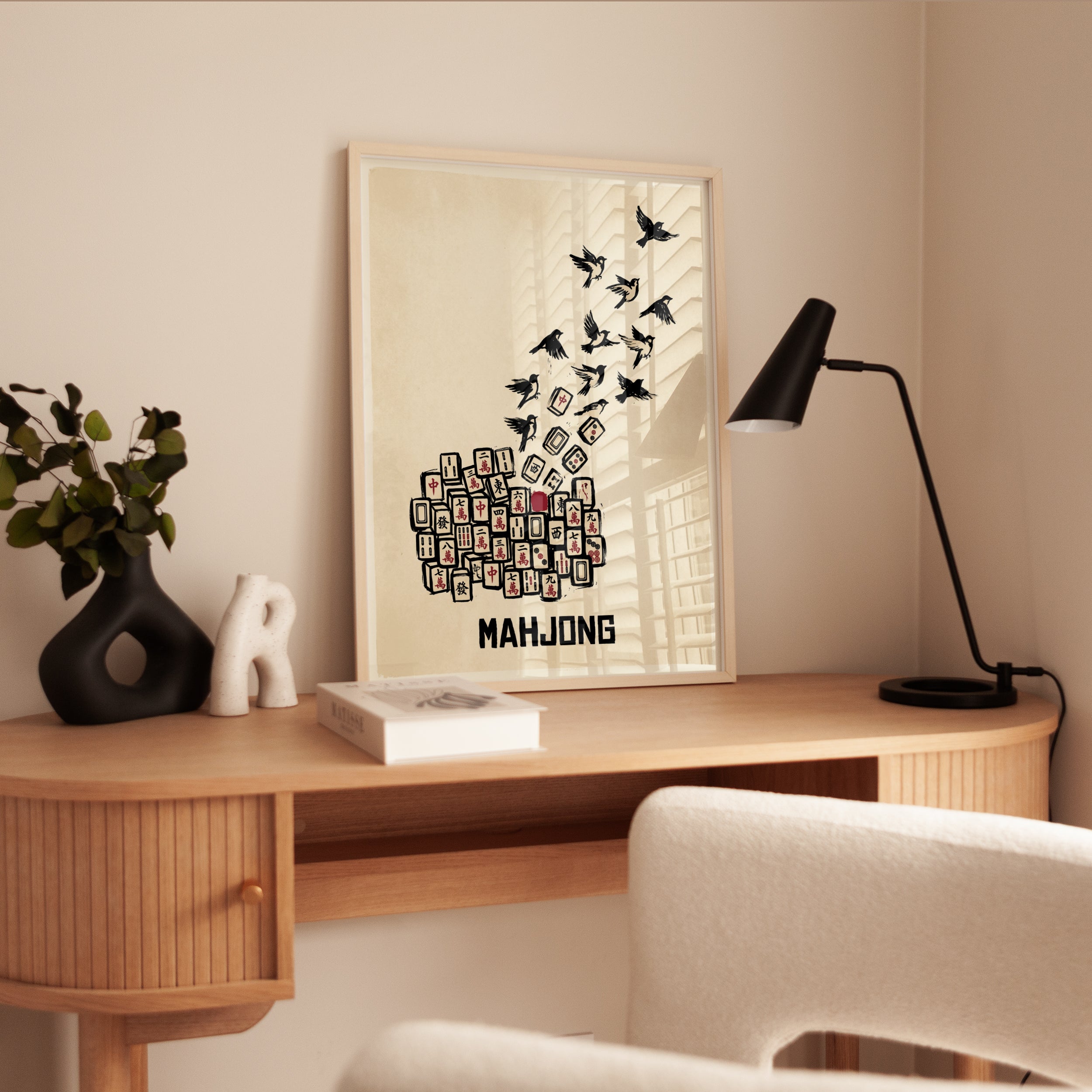 Mahjong Birds Print – Transformation Symbolism - interior