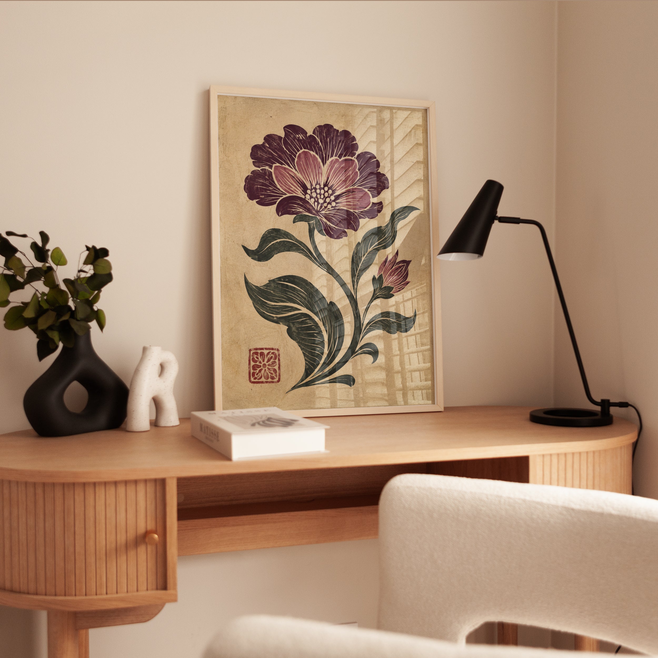 Vintage Floral Wall Art – Botanical Print - interior
