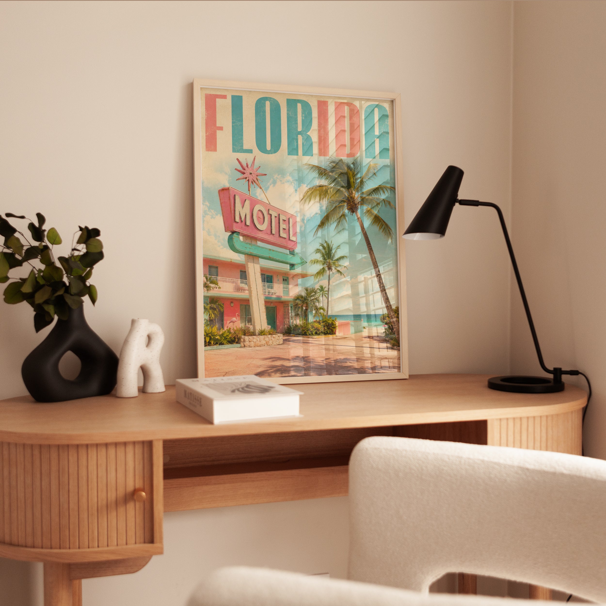 Florida Travel Poster – Retro Beach Print - interior