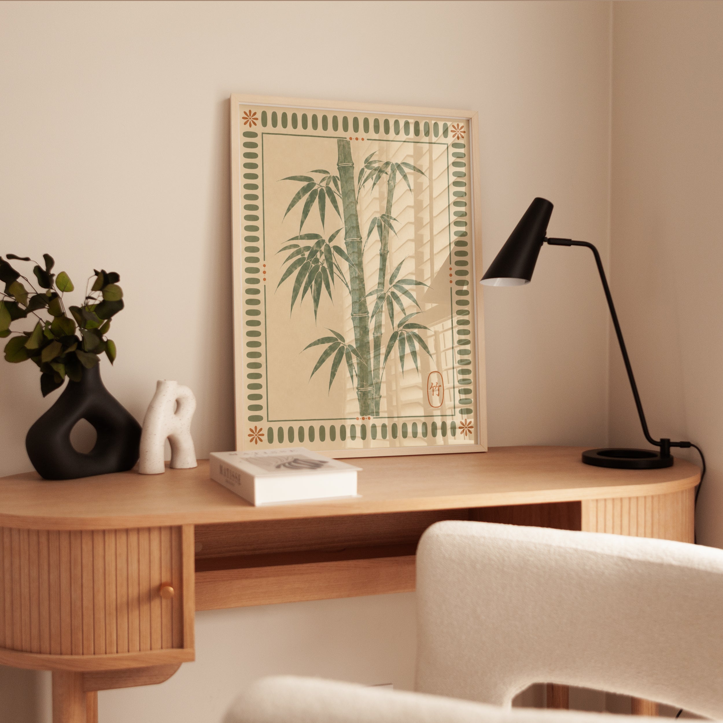 Bamboo Wall Art – Asian Botanical Print - interior