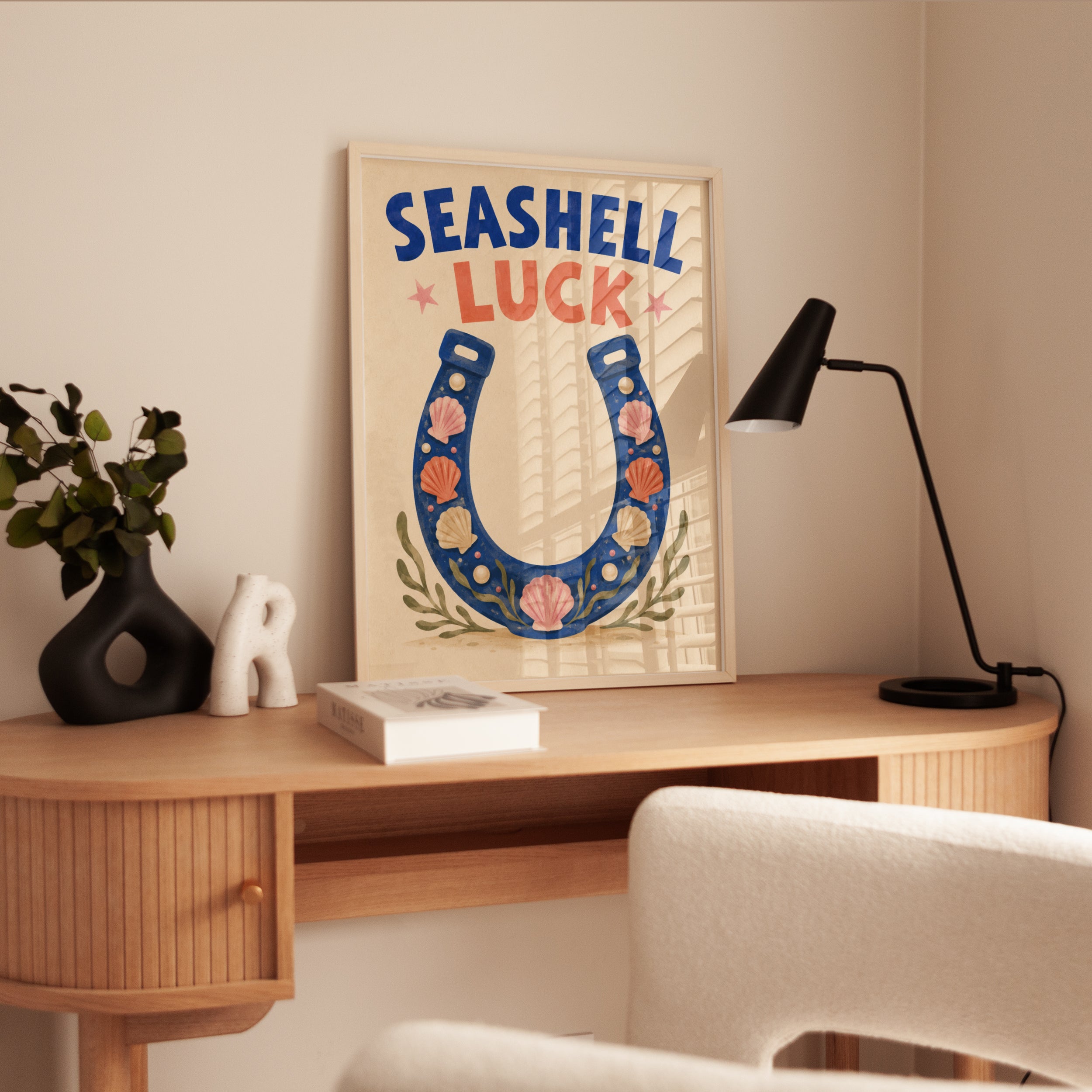 Seashell Wall Art – Coastal Luck Print - interior