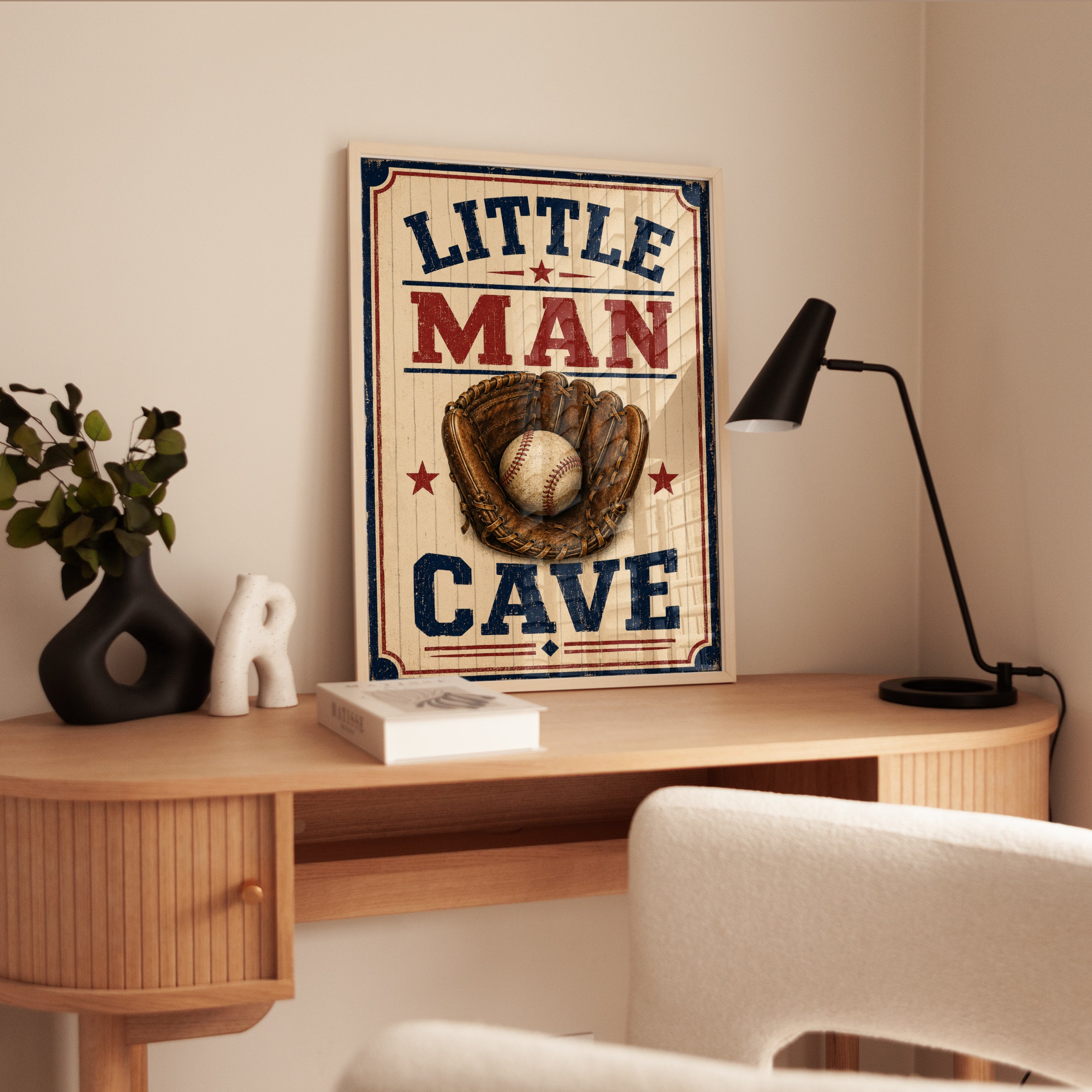 Man Cave Wall Art – Baseball Print - interior
