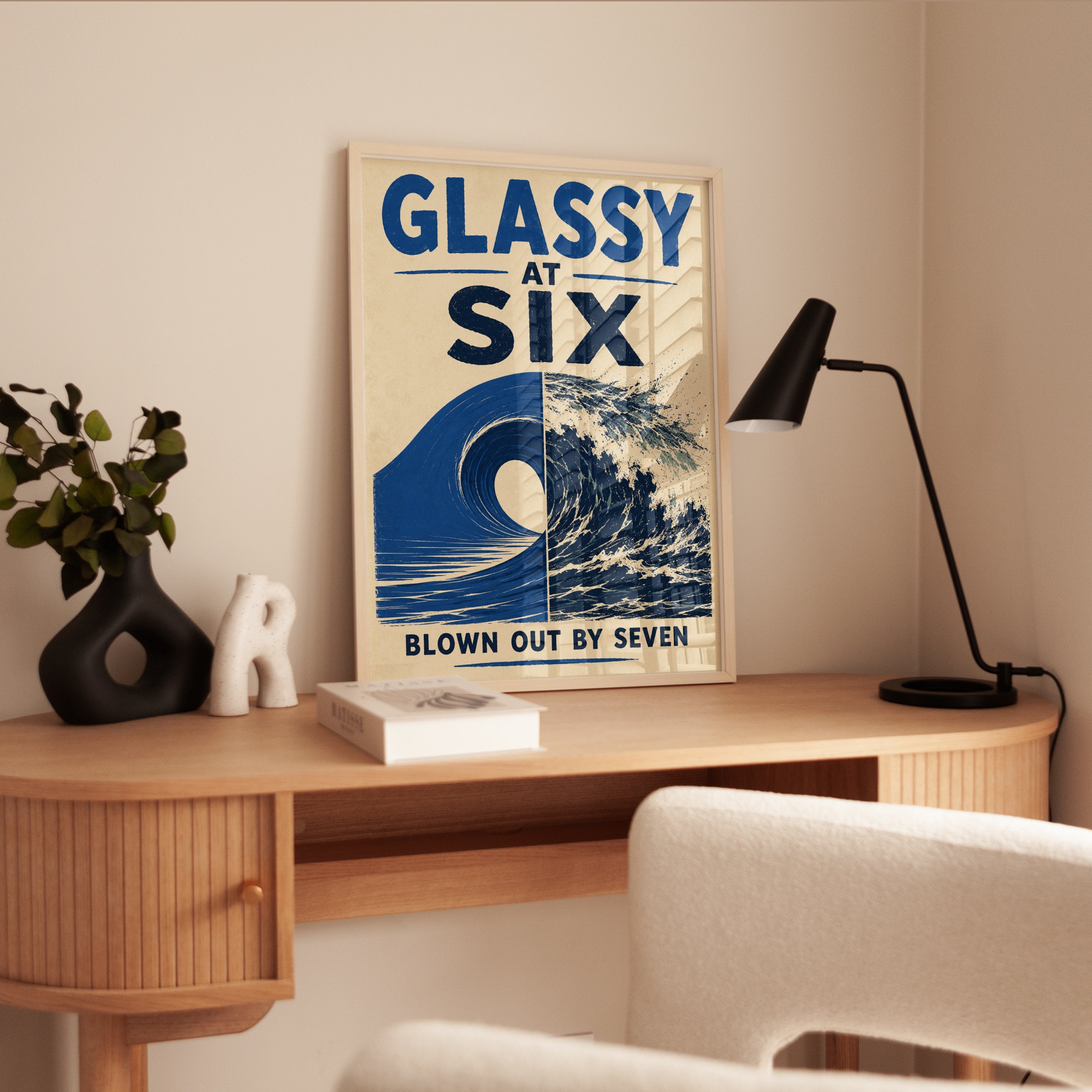 Surf Wall Art – Retro Wave Print - interior