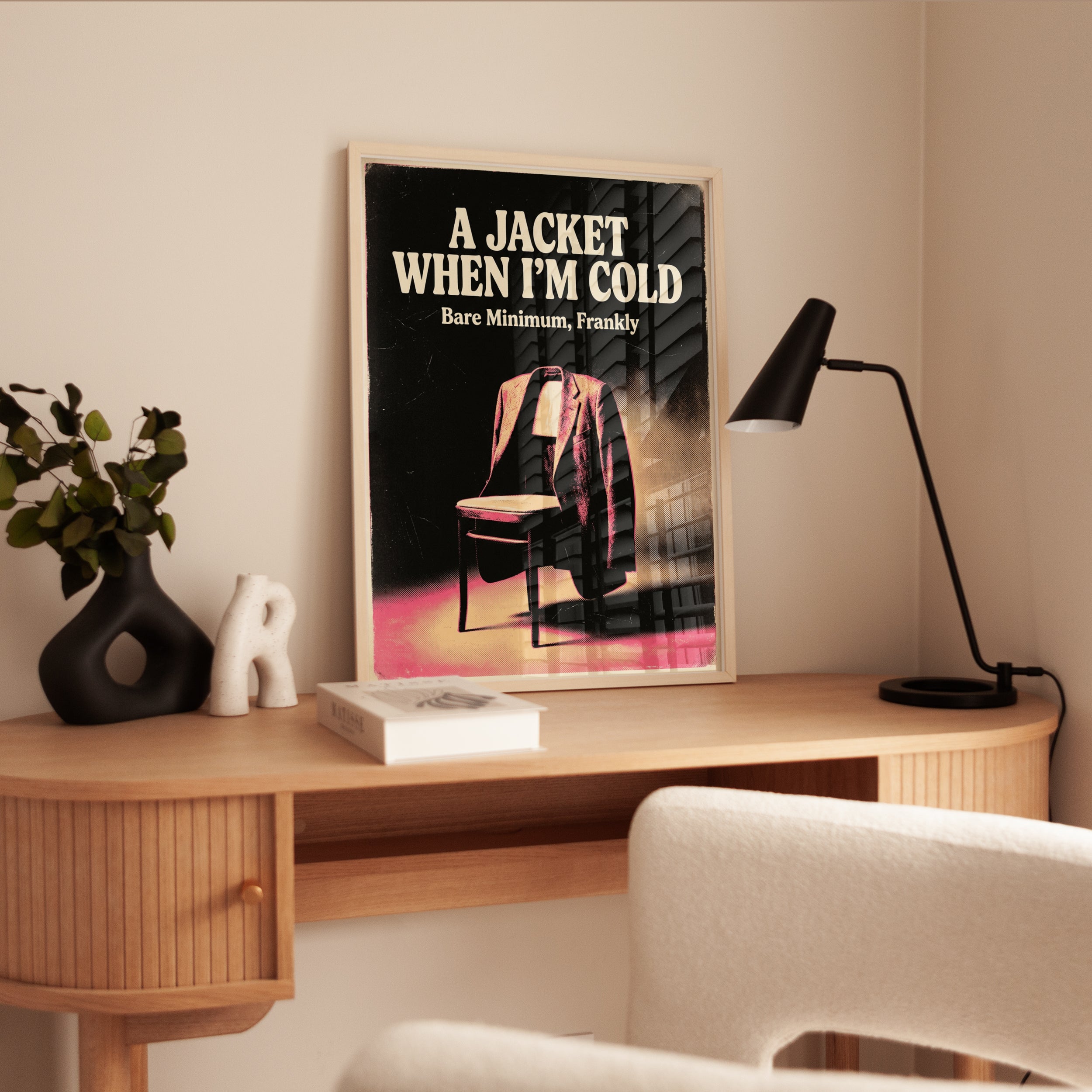 Retro Jacket Chair Art Print: Pop Art Typography Poster - interior