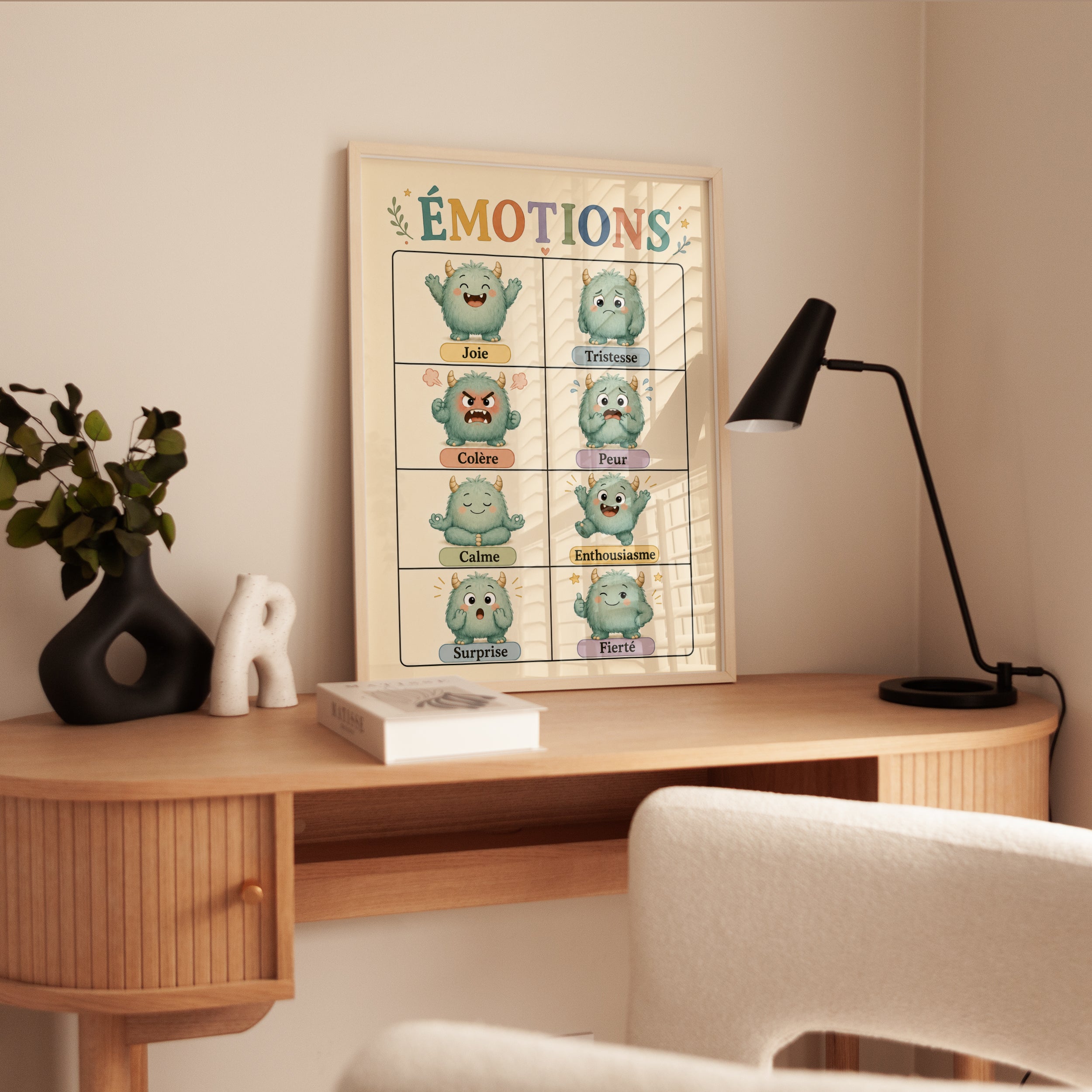 Emotions Chart for Kids: French Learning Poster (Nursery & Playroom) - interior