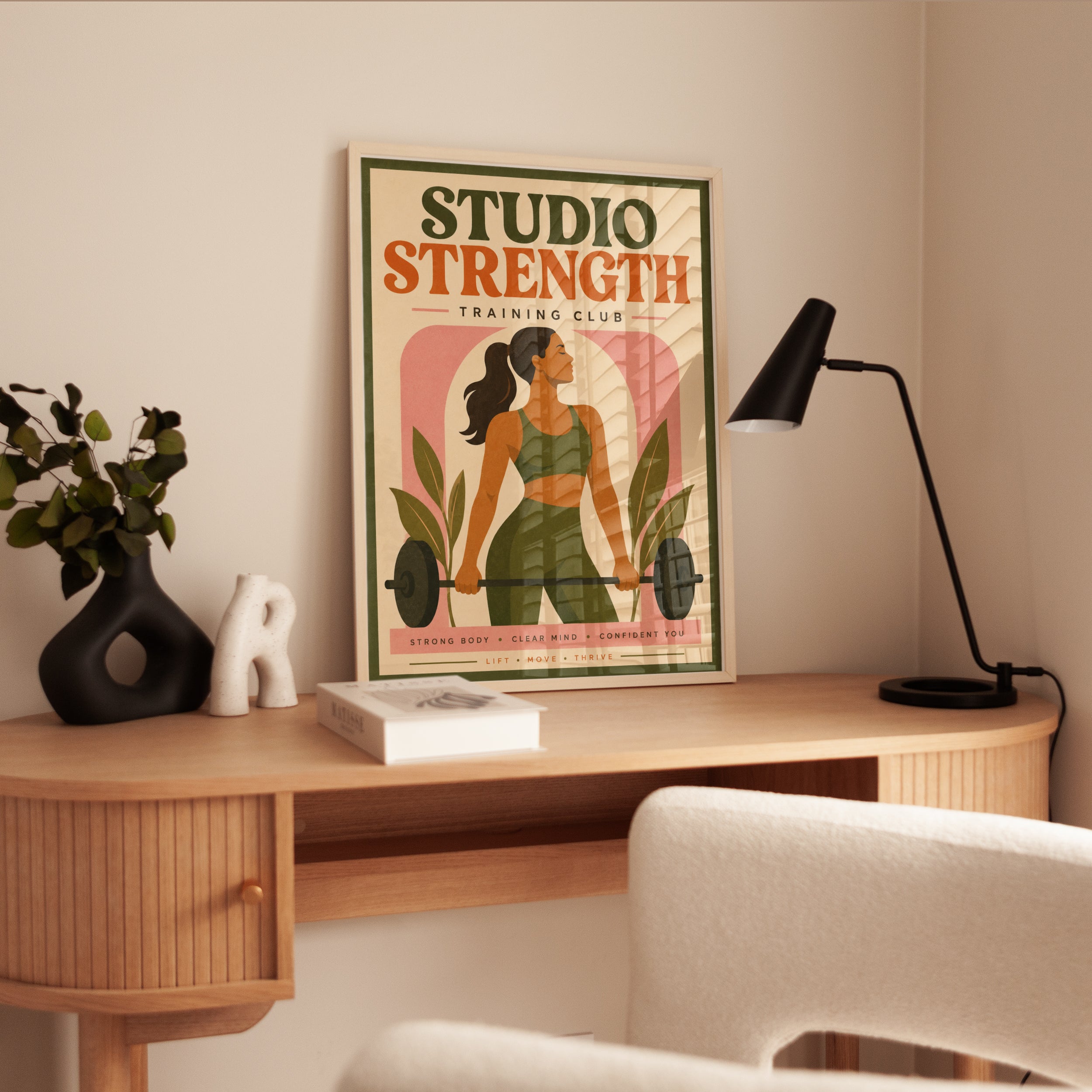 Retro Fitness Poster: Vintage Strength Training Wall Art - interior