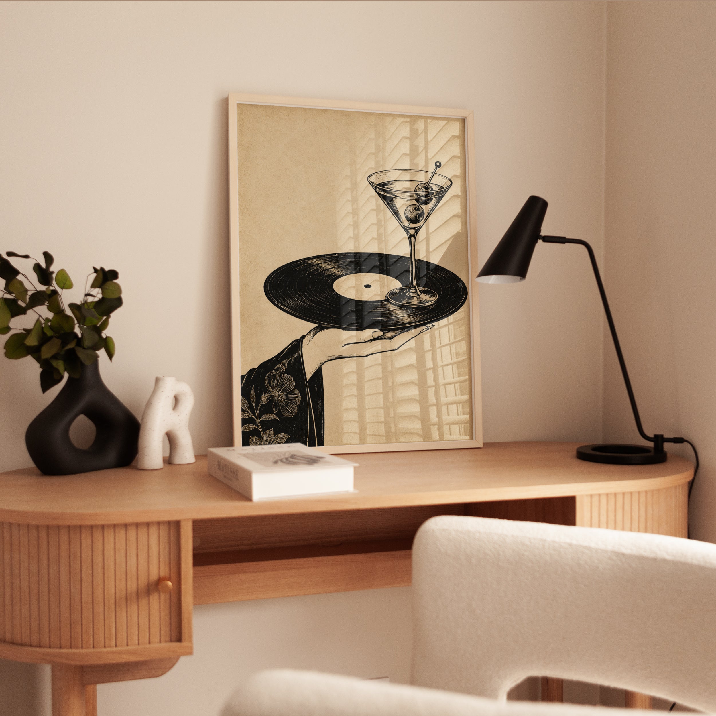 Martini Wall Art – Vintage Cocktail Print - interior