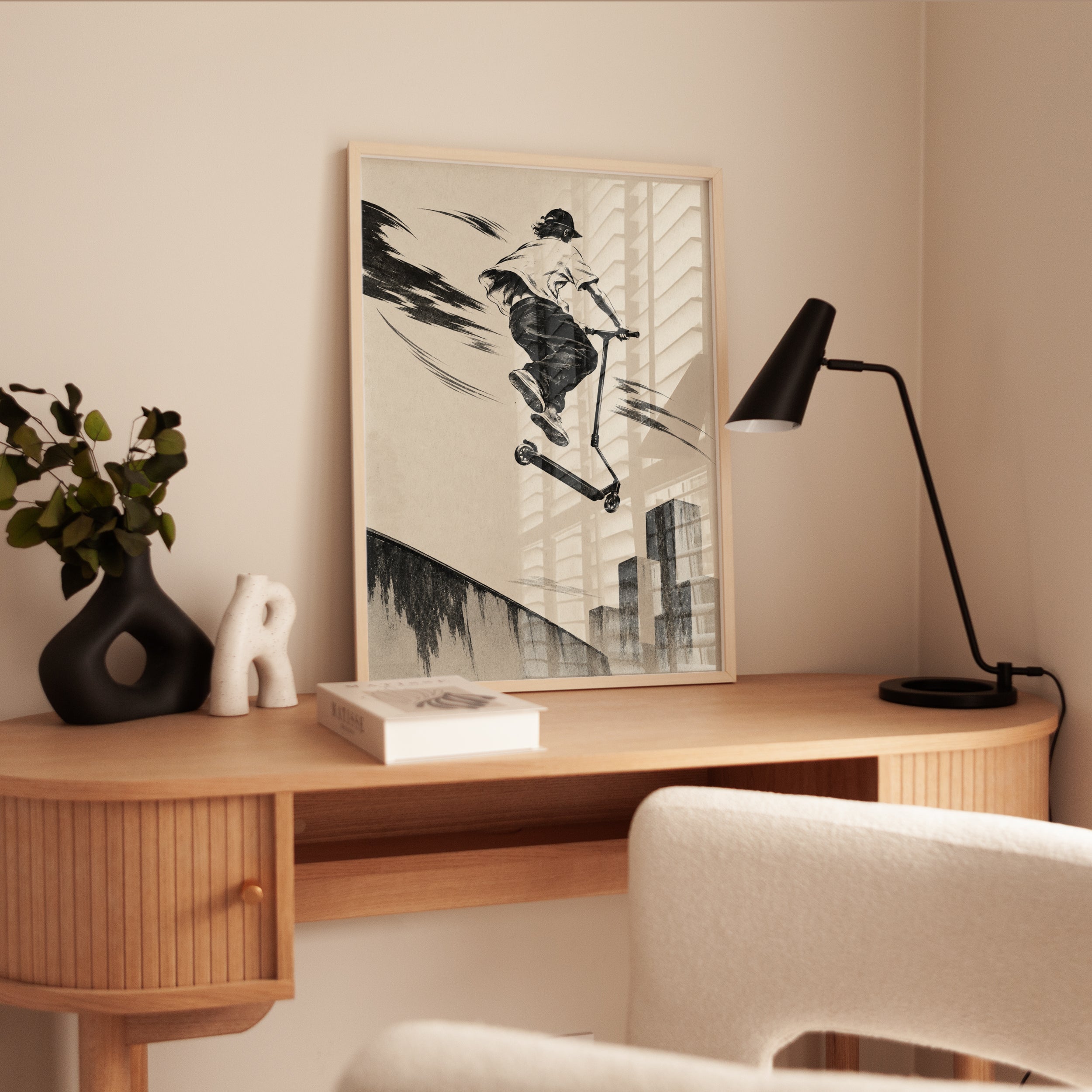 Vintage Ski Poster – Retro Winter Sports Wall Art - interior