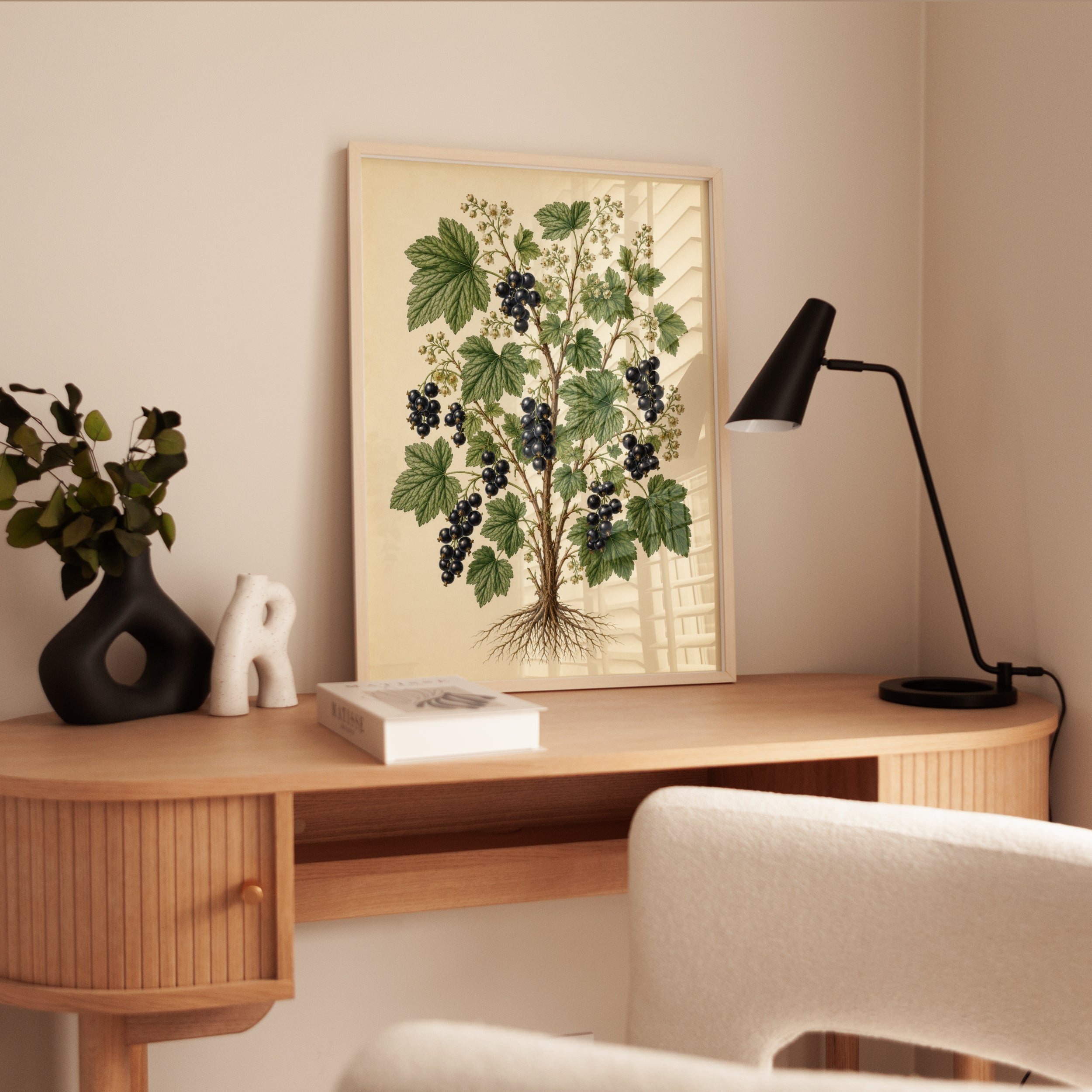 Blackcurrant Botanical Print — Vintage Fruit Illustration - interior