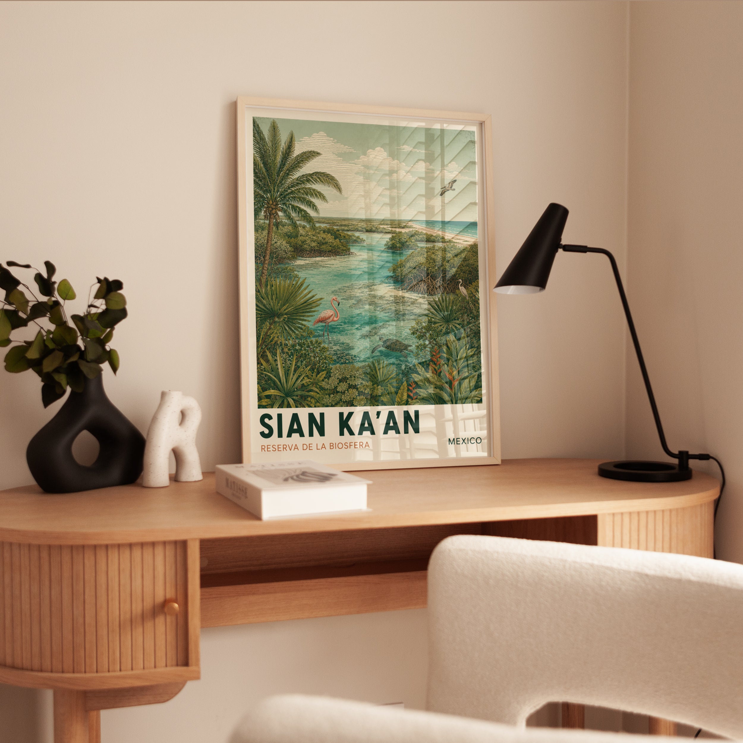 Vintage Travel Poster – Sian Kaan Mexico Print - interior