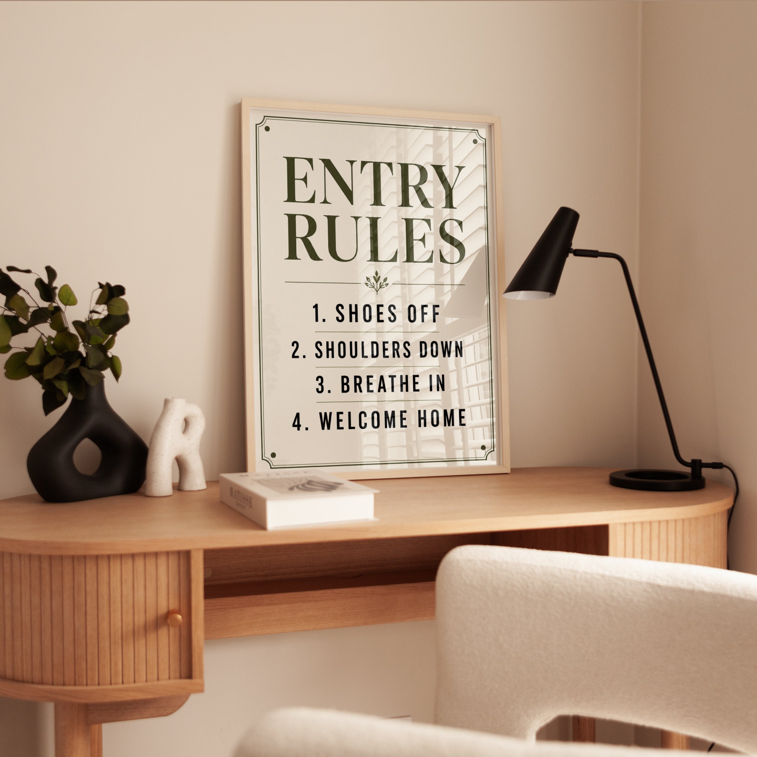 Entry Rules Sign Print – Entryway Wall Art - interior