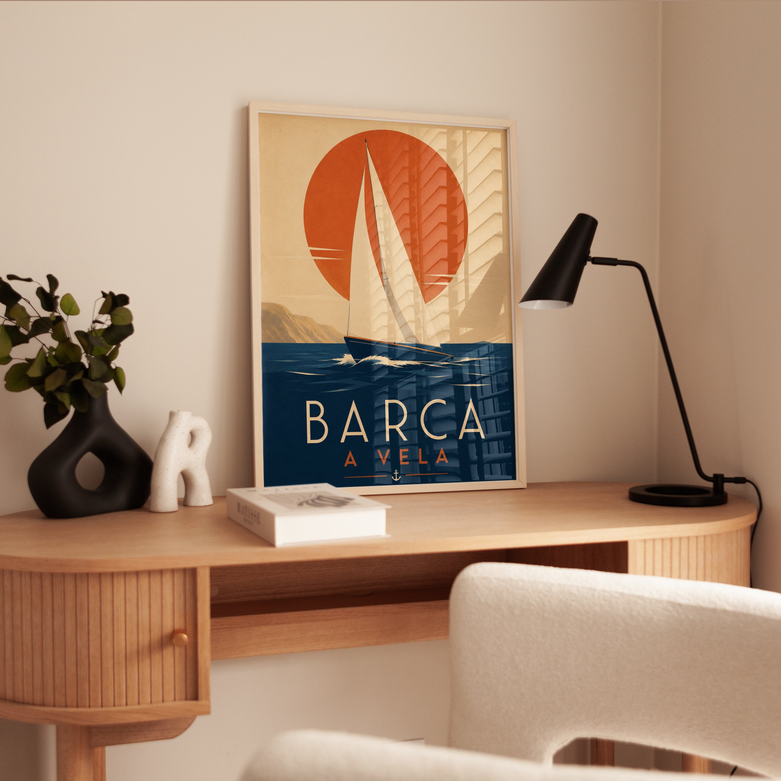 Vintage Sailboat Poster – Nautical Travel Print - interior