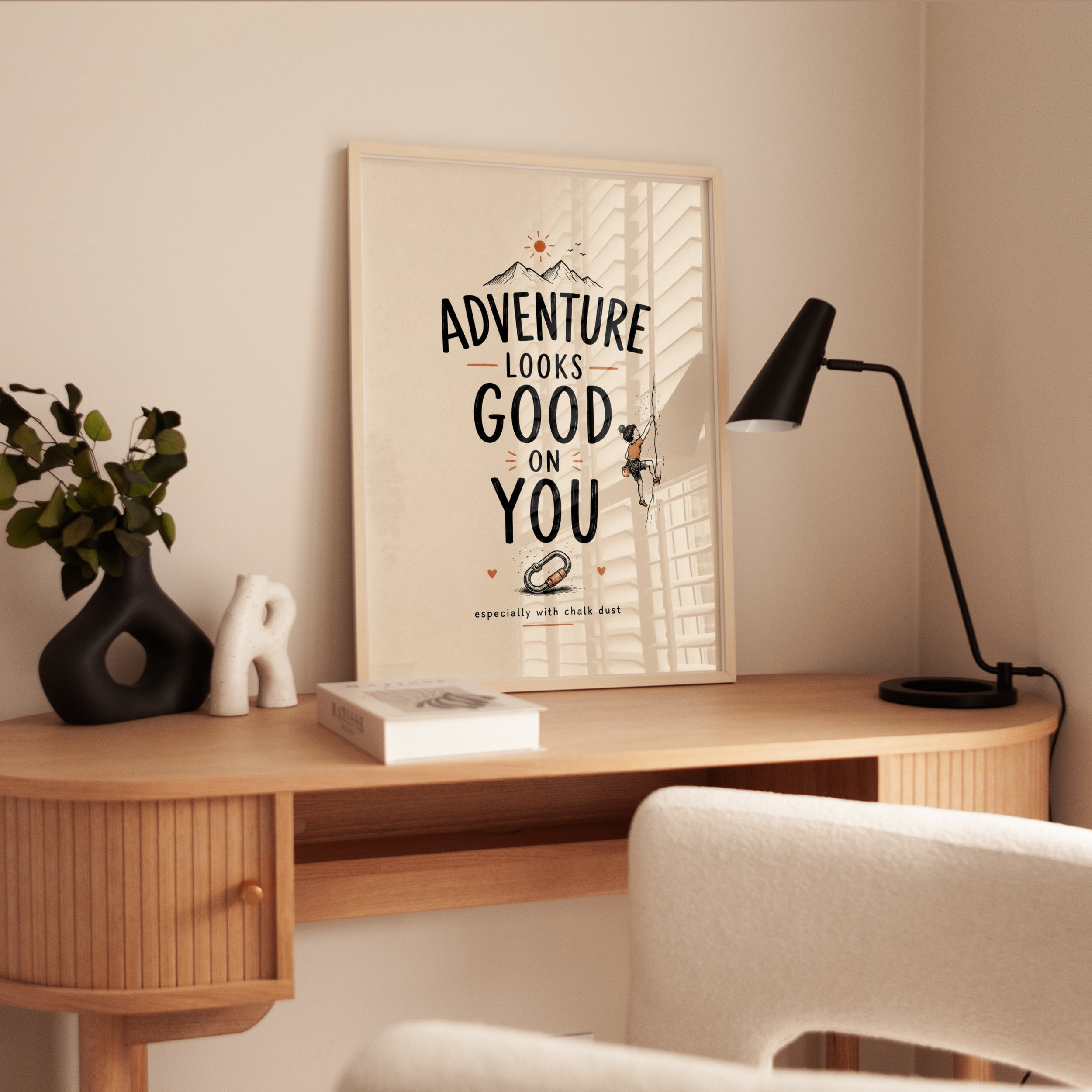 Adventure Quote Print – Mountain Wall Art - interior
