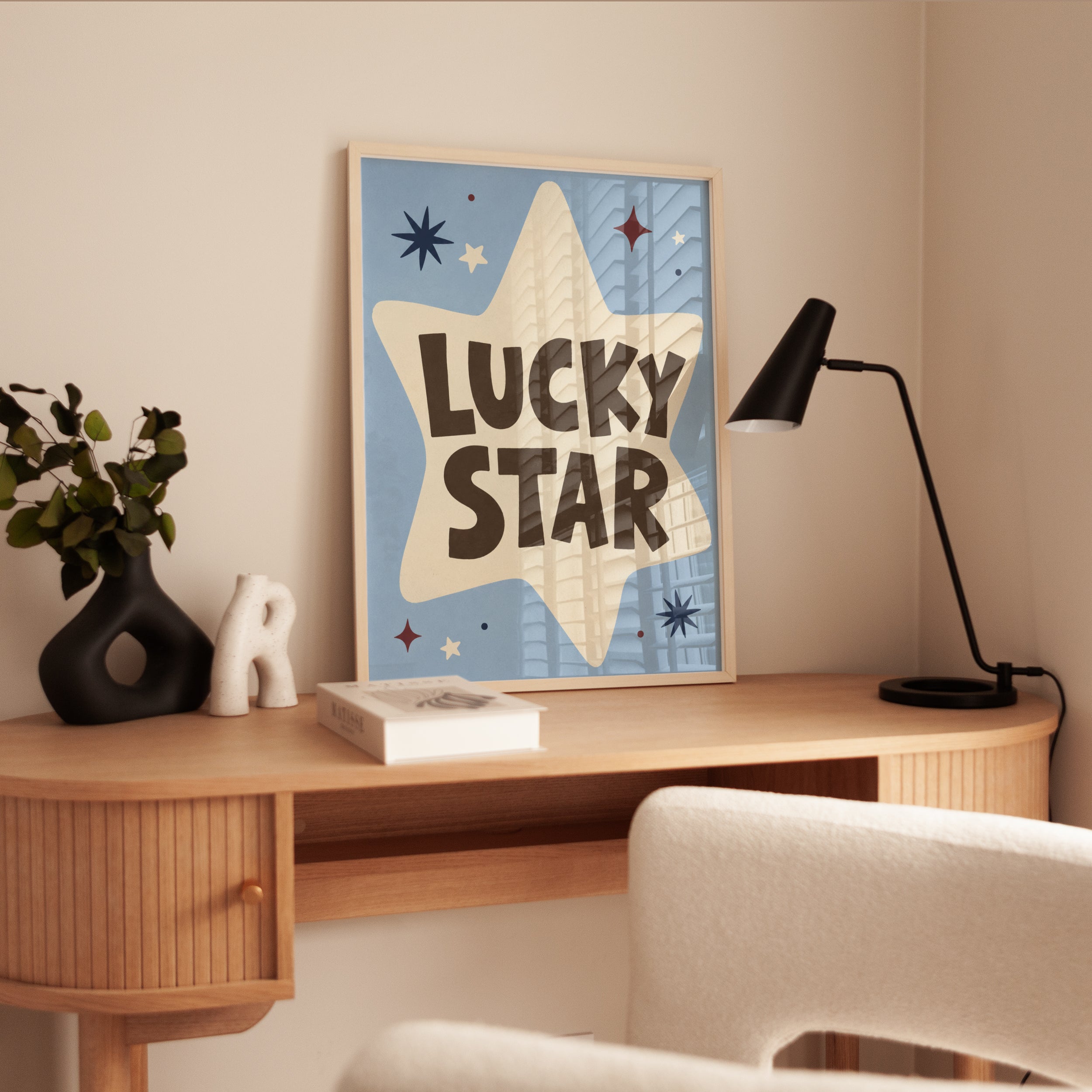 Retro Lucky Star Print - interior
