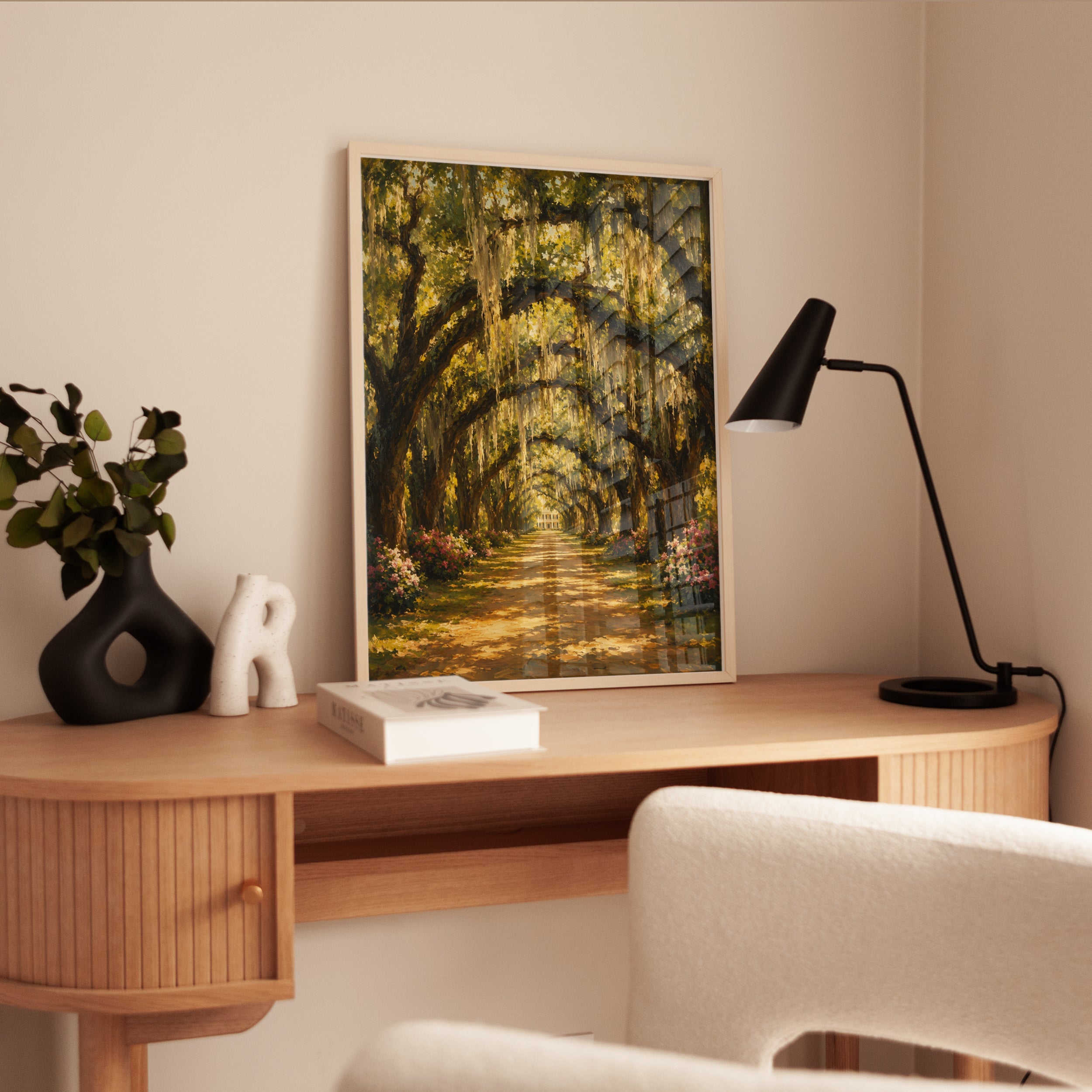 Southern Oak Tree Alley Landscape Print - interior