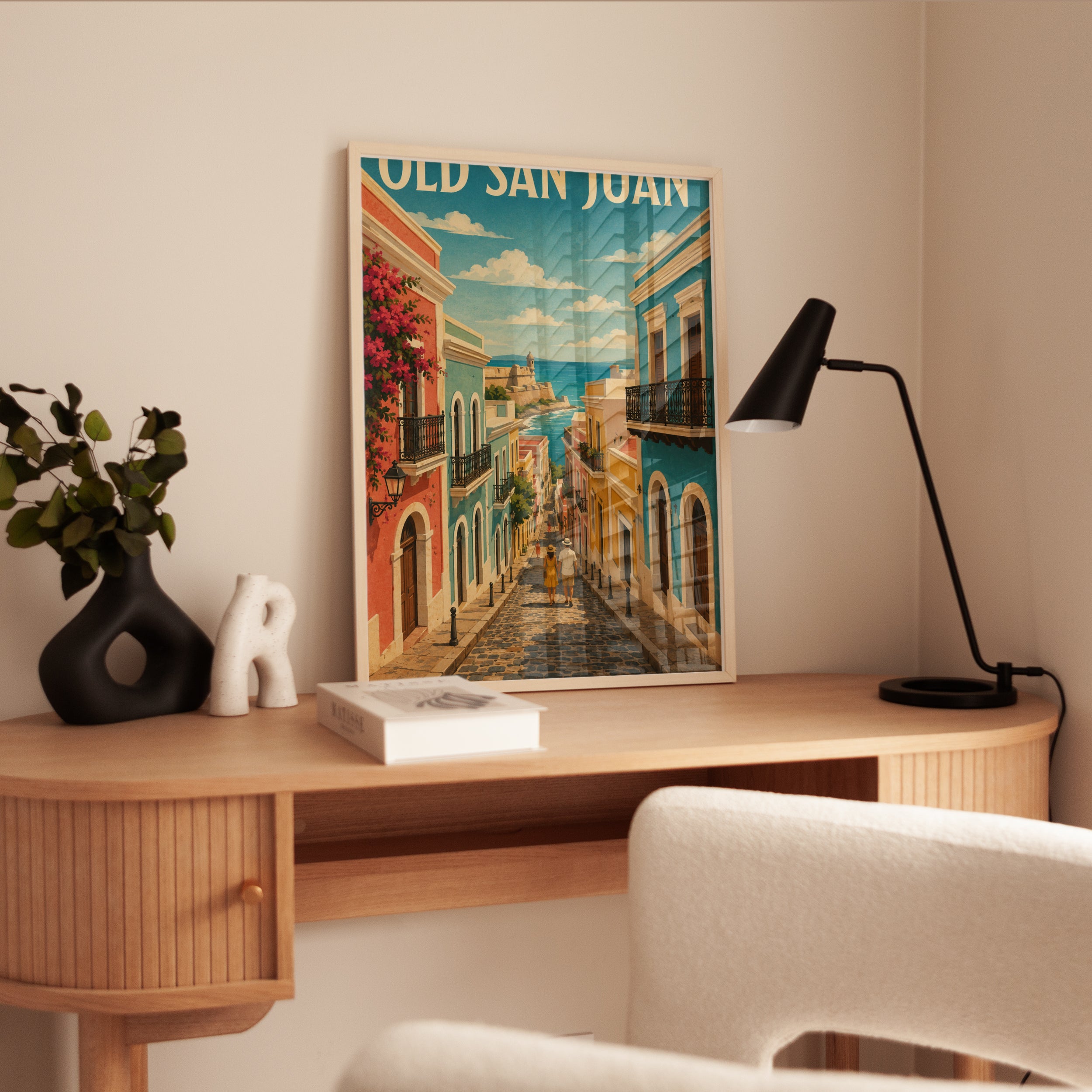 Old San Juan Travel Poster: Vintage Caribbean Street Art Print - interior