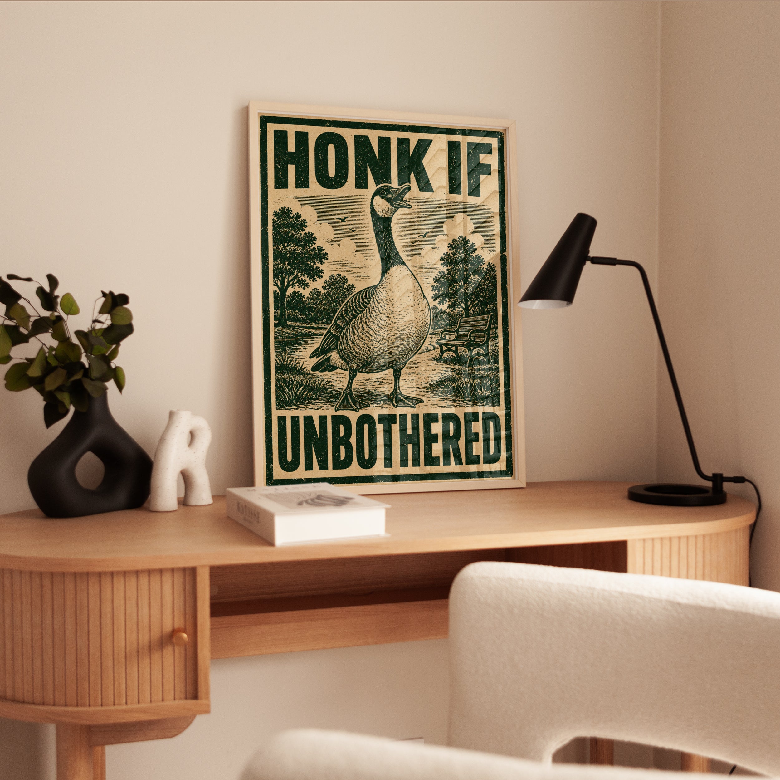 Goose Wall Art Print: Funny Vintage Propaganda - interior