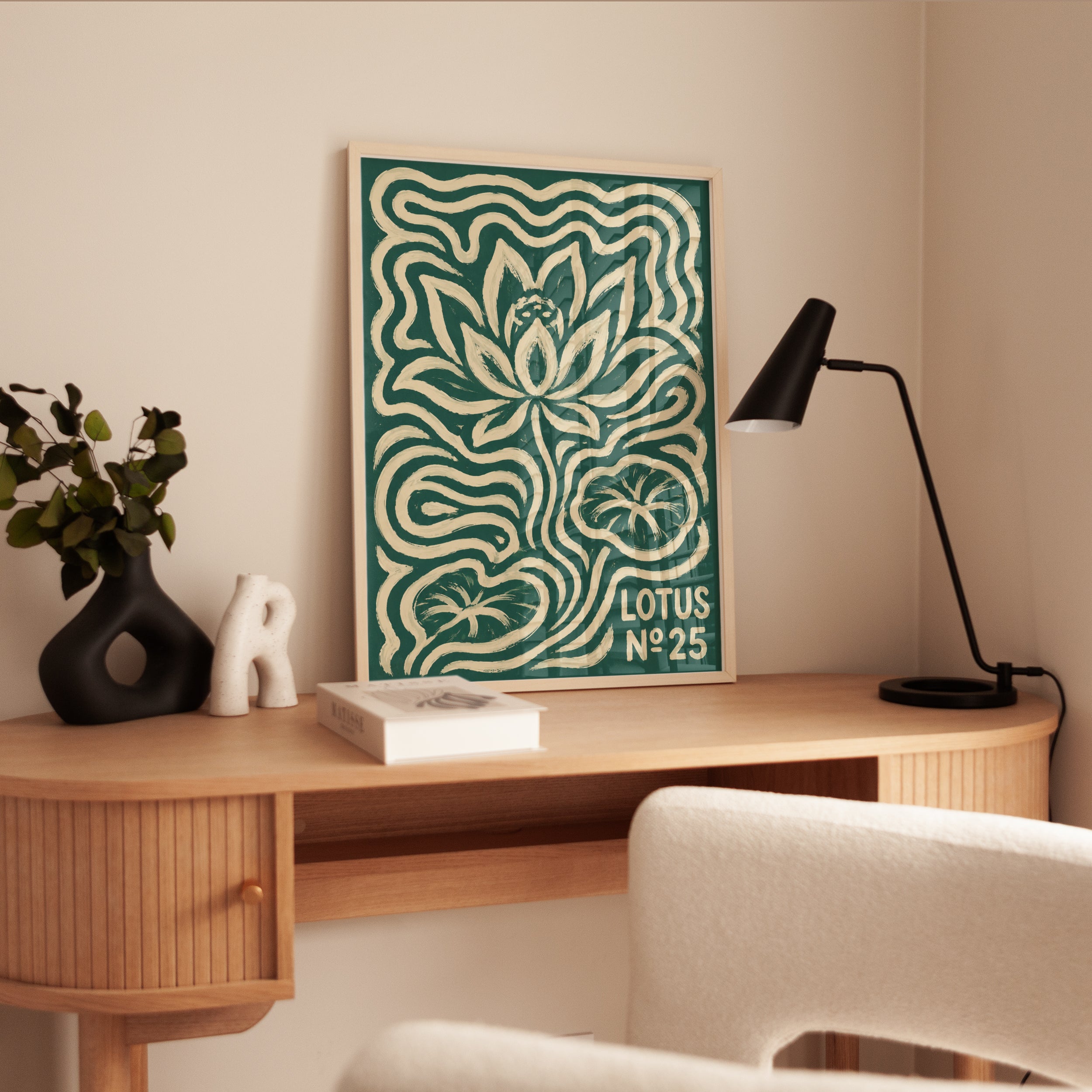 Art Nouveau Lotus Print - interior