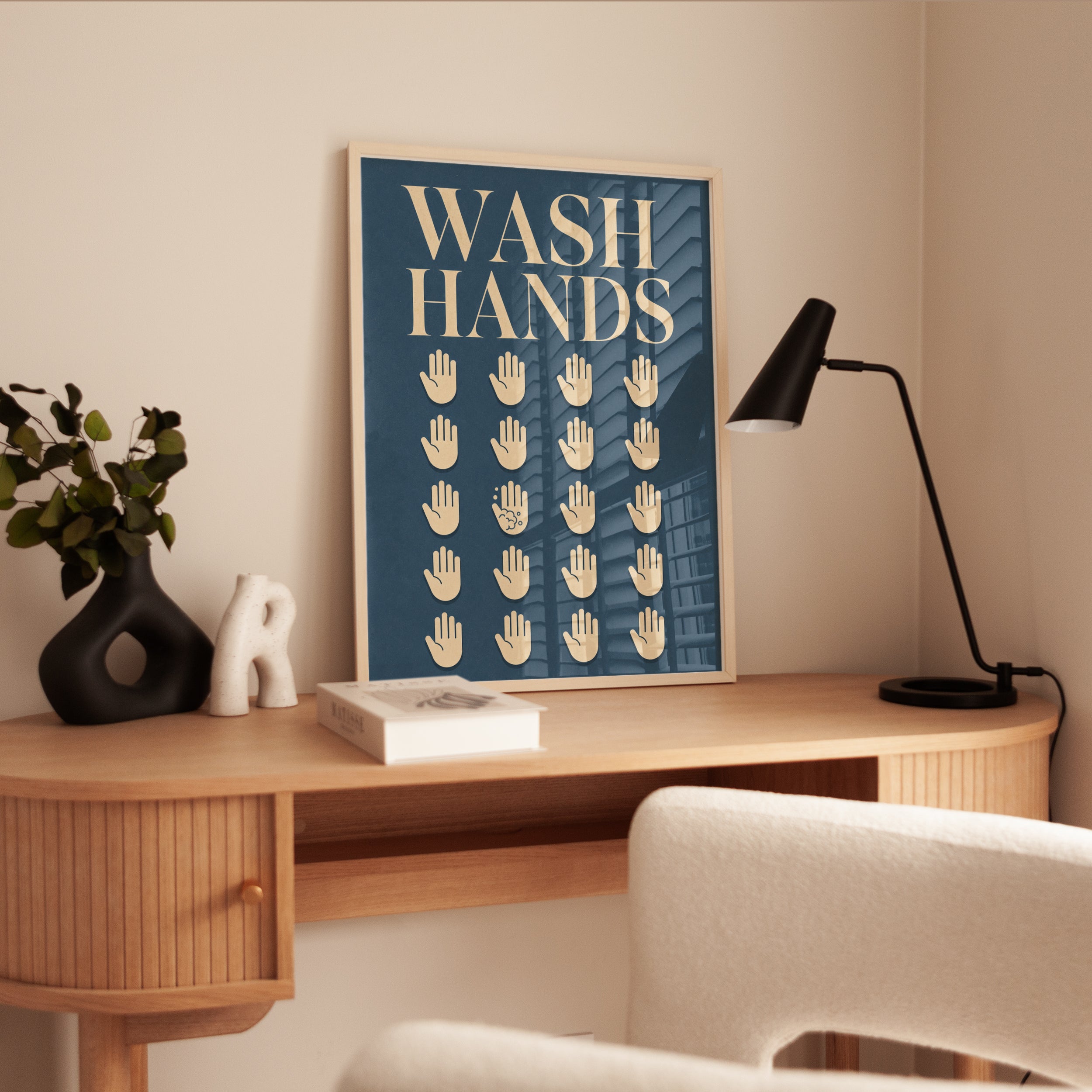 Wash Hands Bathroom Print - interior