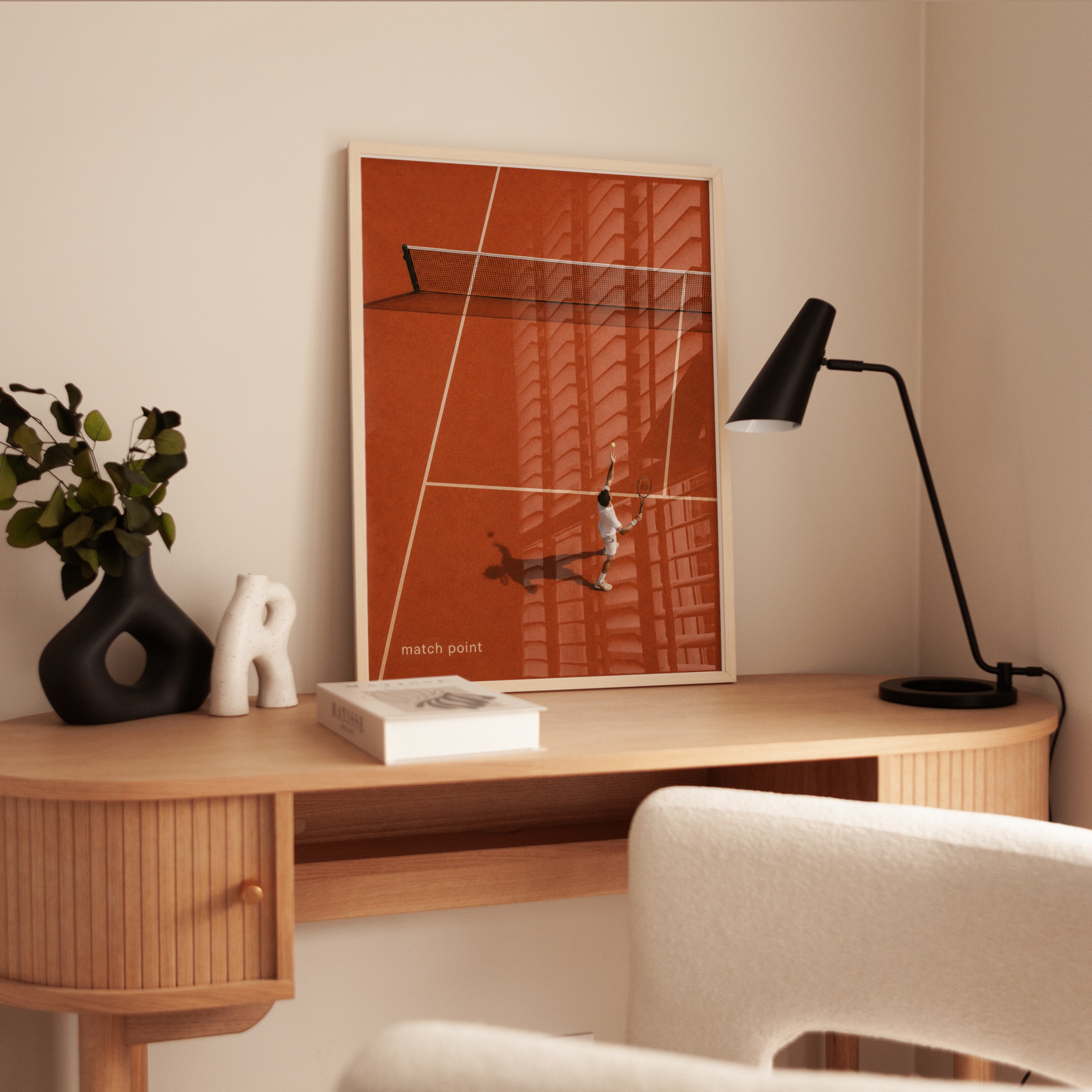 Tennis Court Wall Art – Match Point Print - interior