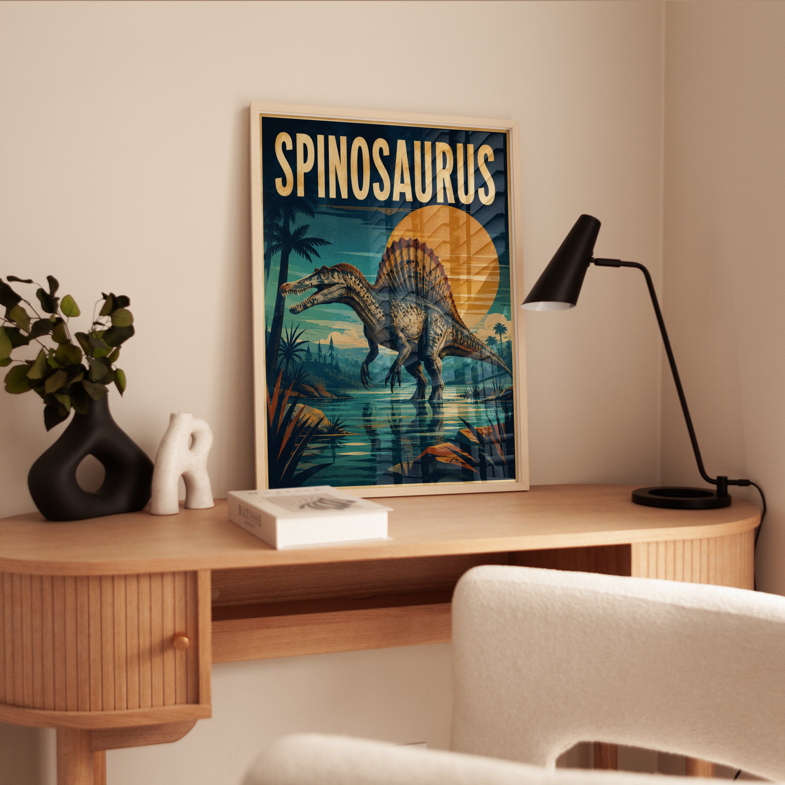 Spinosaurus Poster: Retro Dinosaur Print (Kids Room & Nursery) - interior