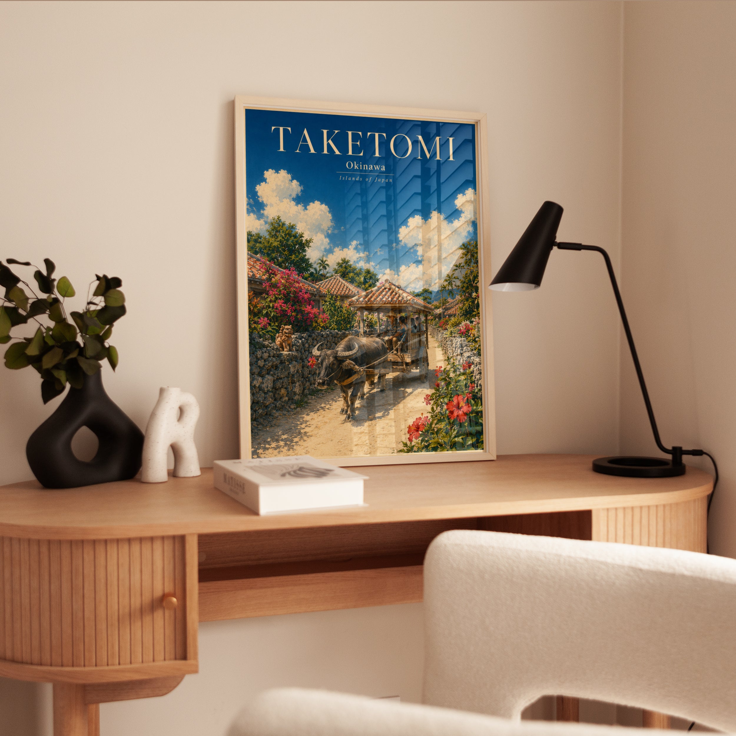 Taketomi Okinawa Print: Vintage Japanese Travel Art - interior