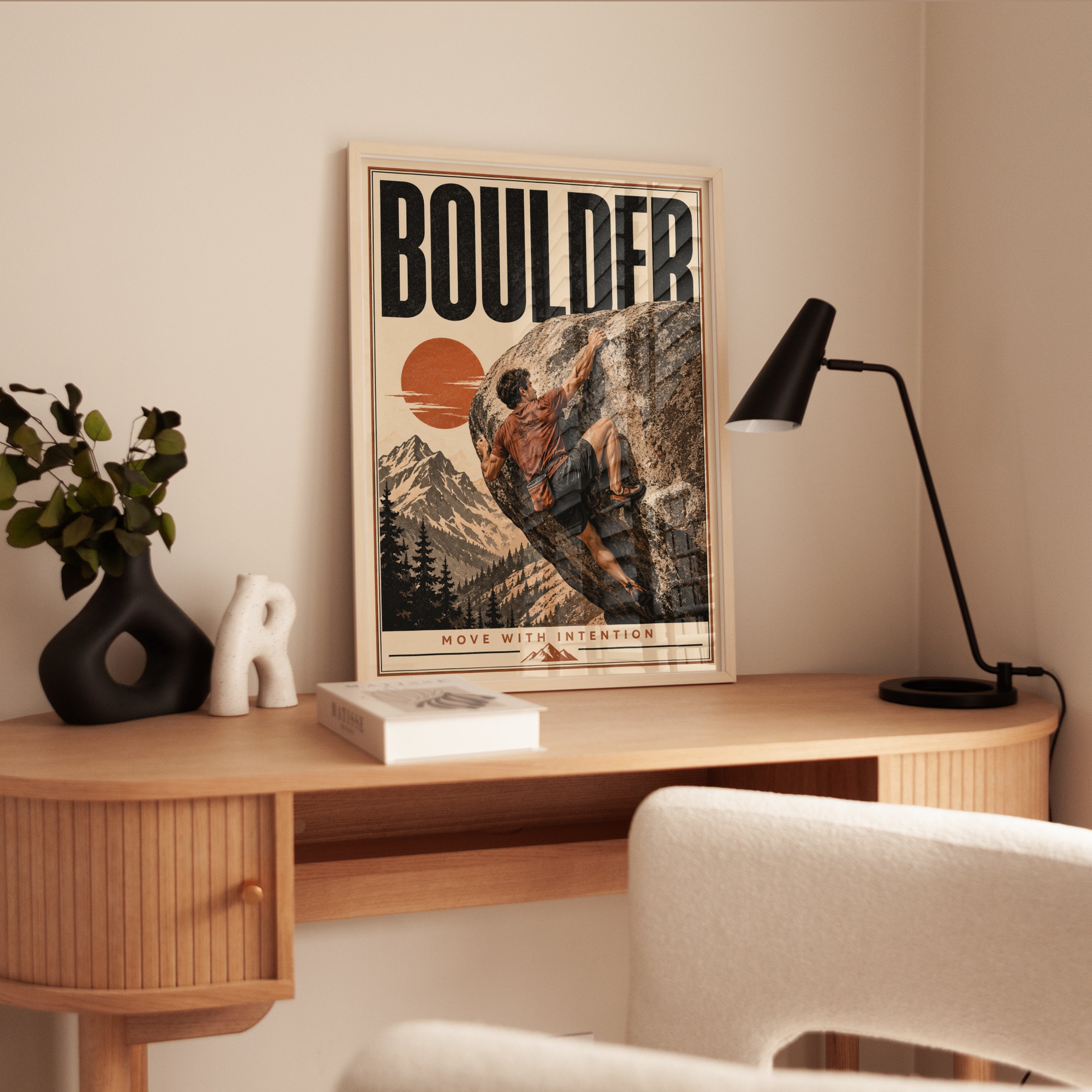 Rock Climbing Poster – Boulder Wall Art - interior