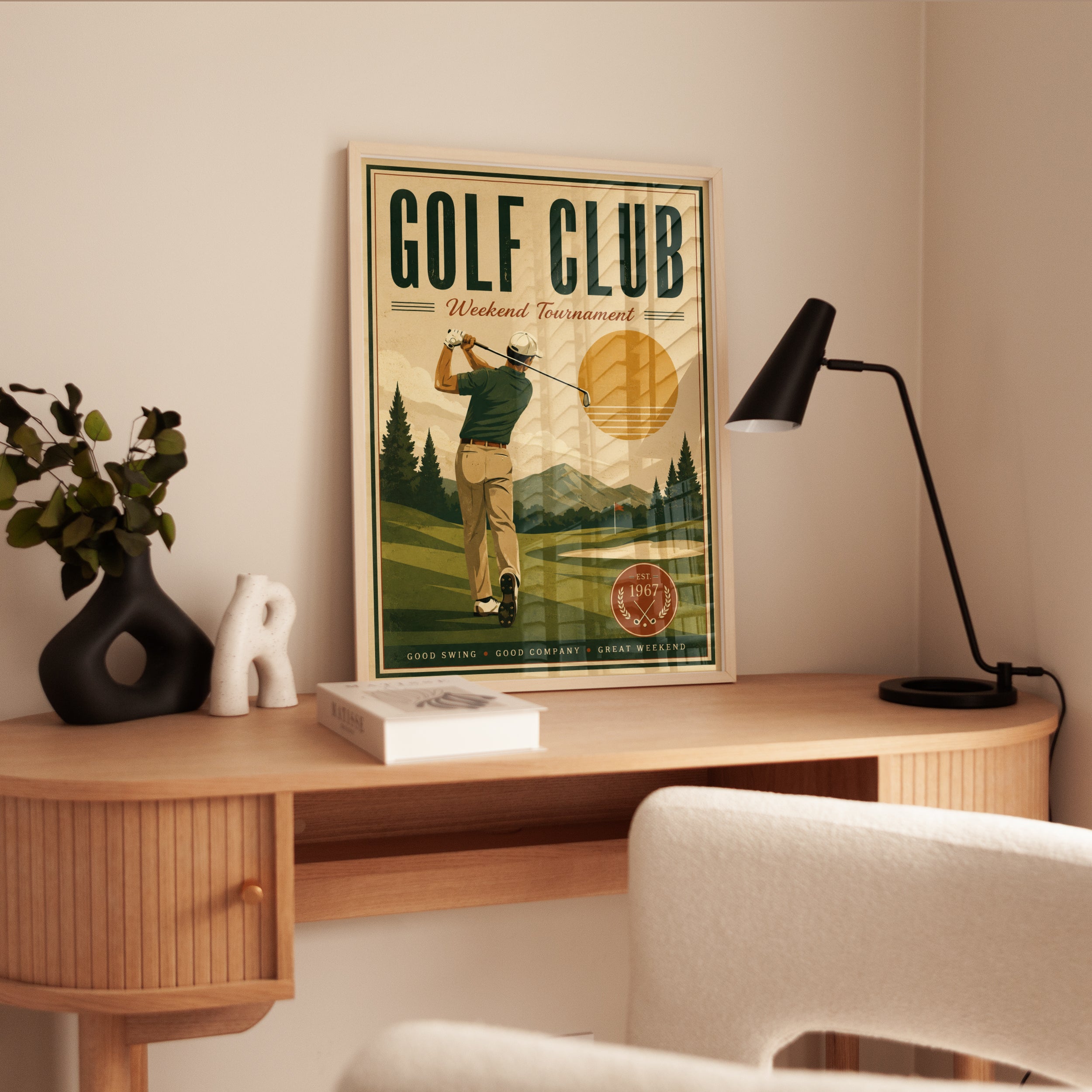 Golf Wall Art Print: Mid-Century Retro - interior