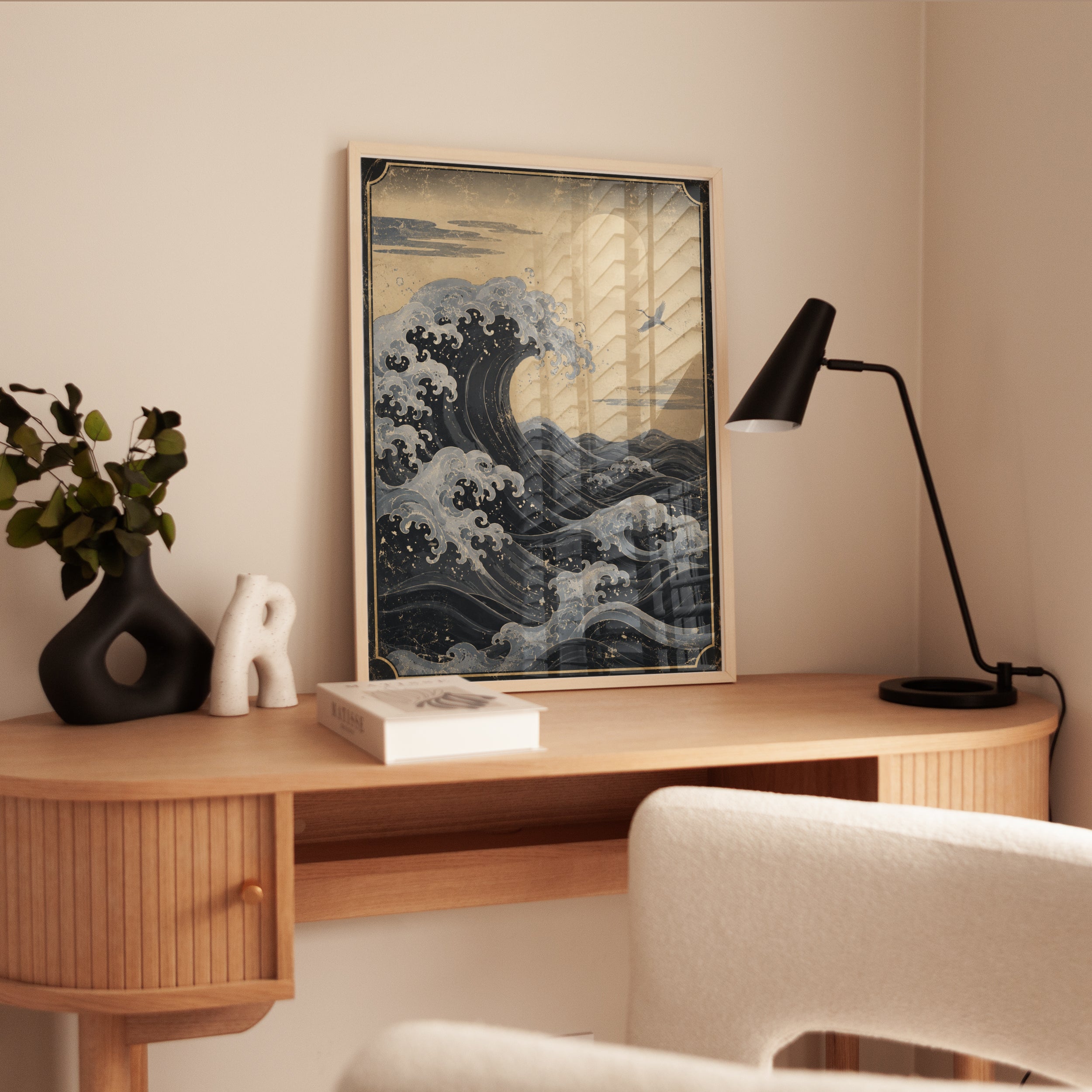 Japanese Wave Art Print – Vintage Seascape - interior