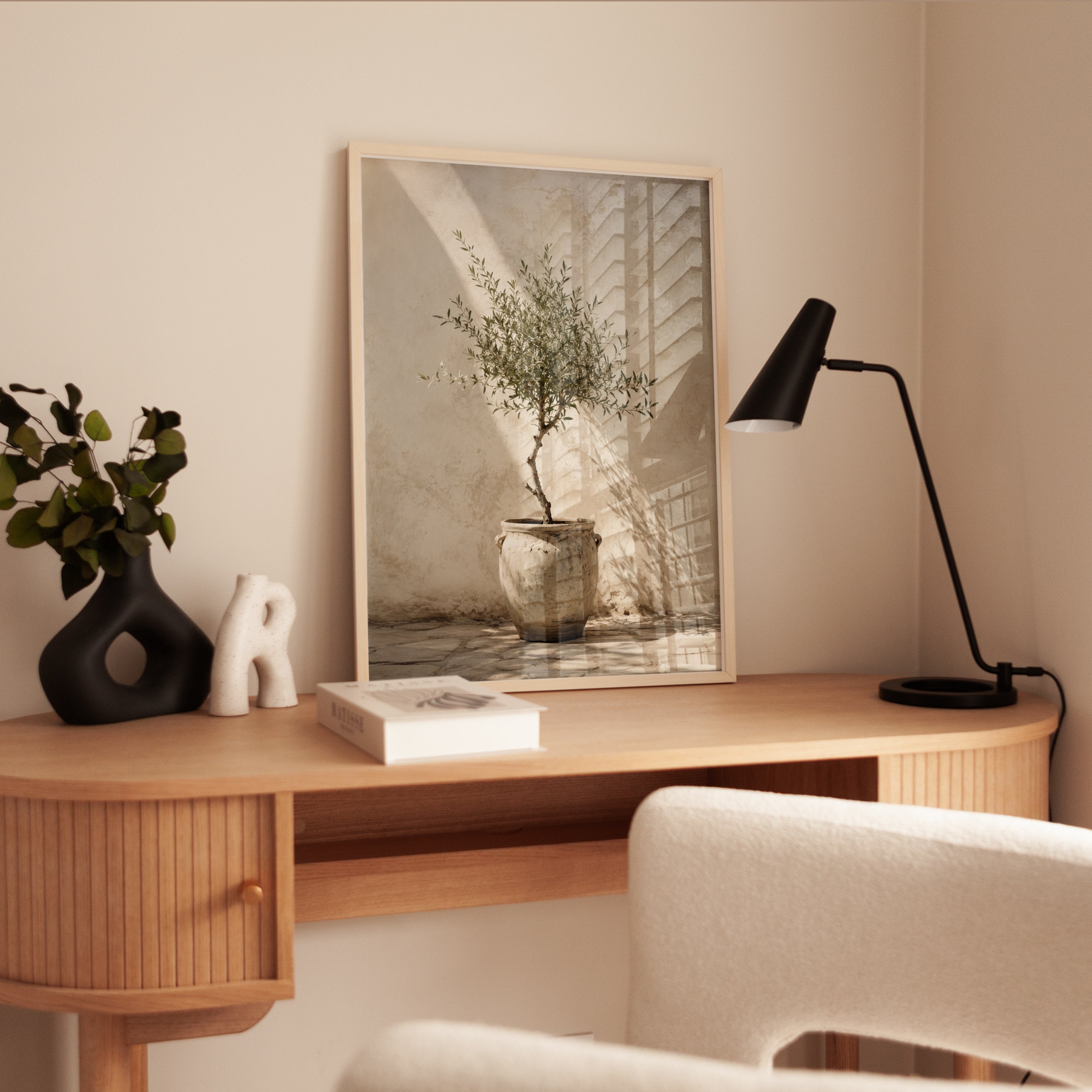 Olive Tree Wall Art: Rustic Pot - interior