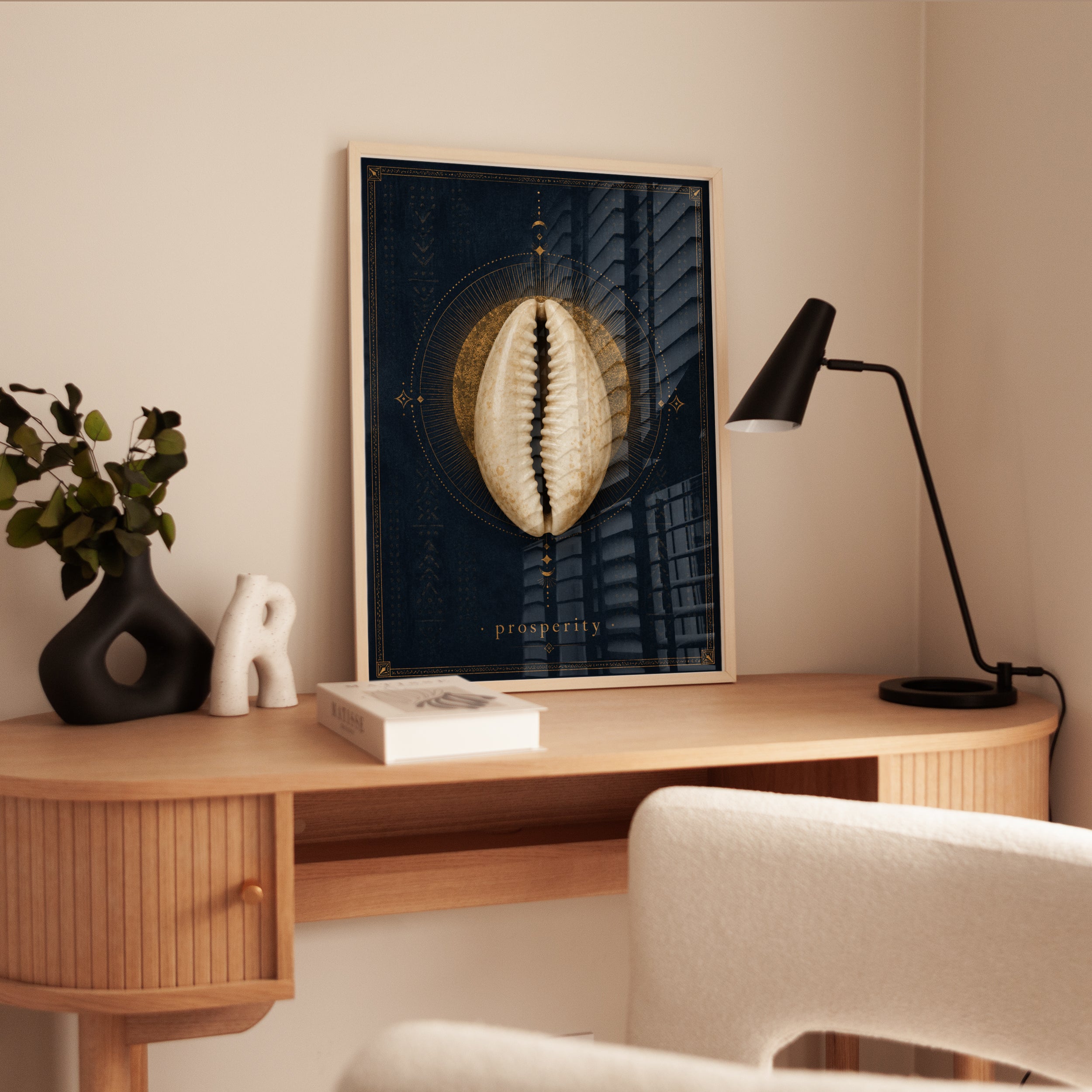 Cowrie Shell Wall Art – Prosperity Print - interior