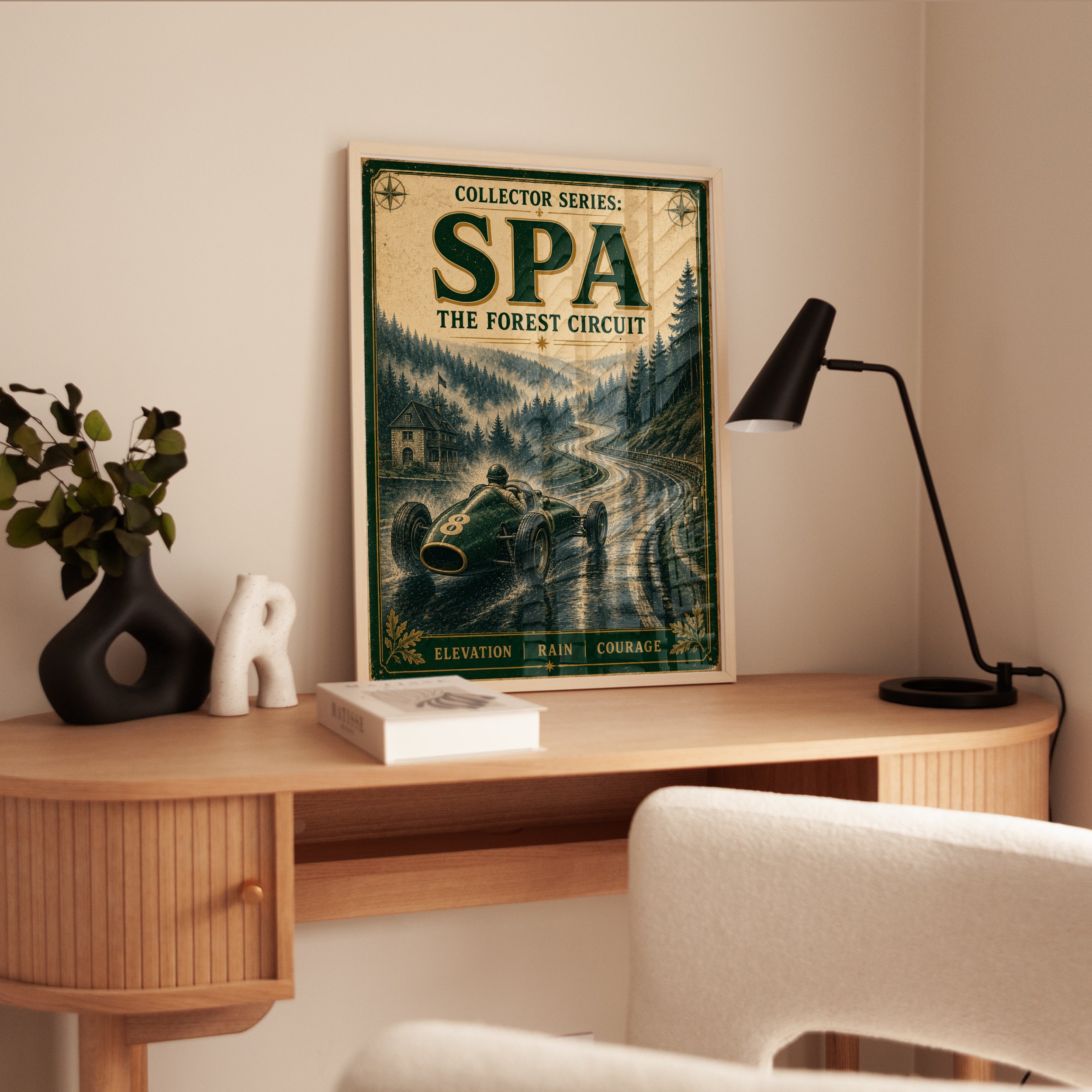 Spa Racing Circuit Vintage Poster — Classic Formula 1 Grand Prix - interior