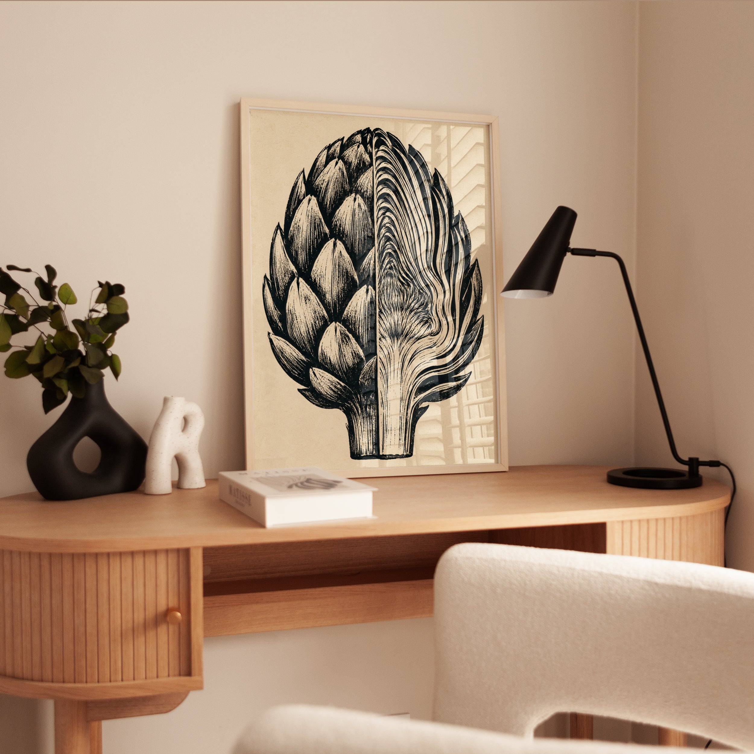 Artichoke Wall Art – Vintage Botanical Print - interior