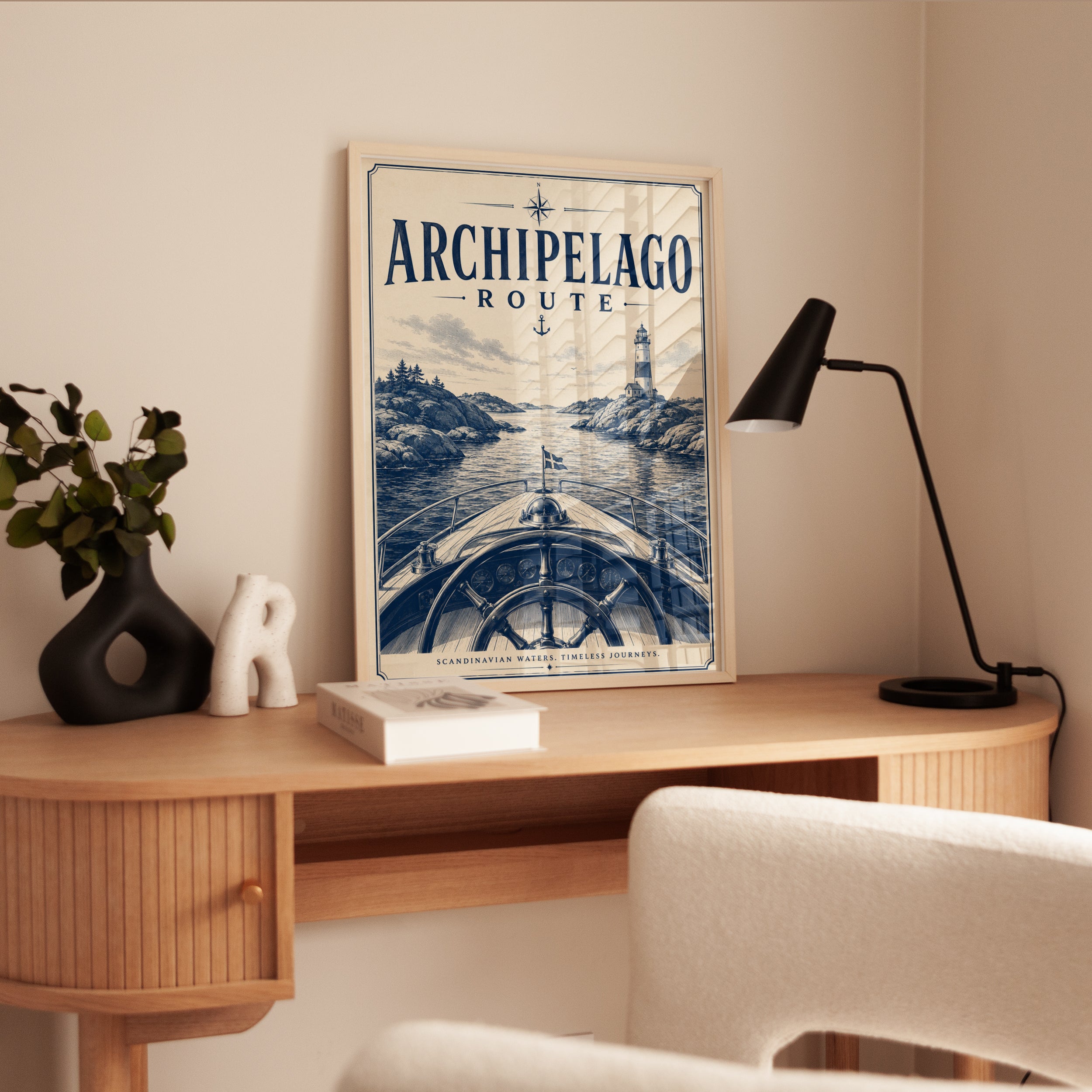 Nautical Travel Poster – Vintage Coastal Art - interior