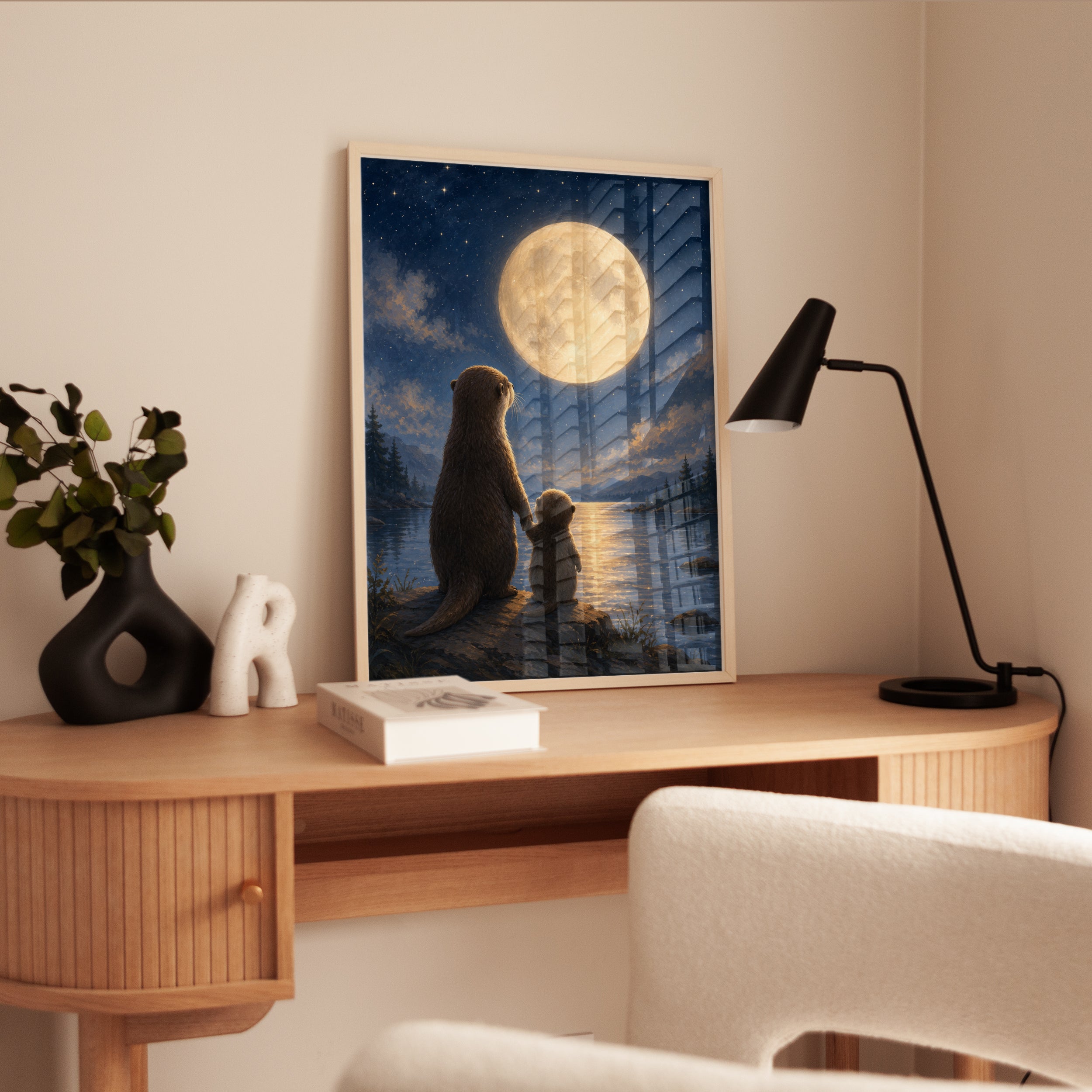 Otter Wall Art – Full Moon Print - interior