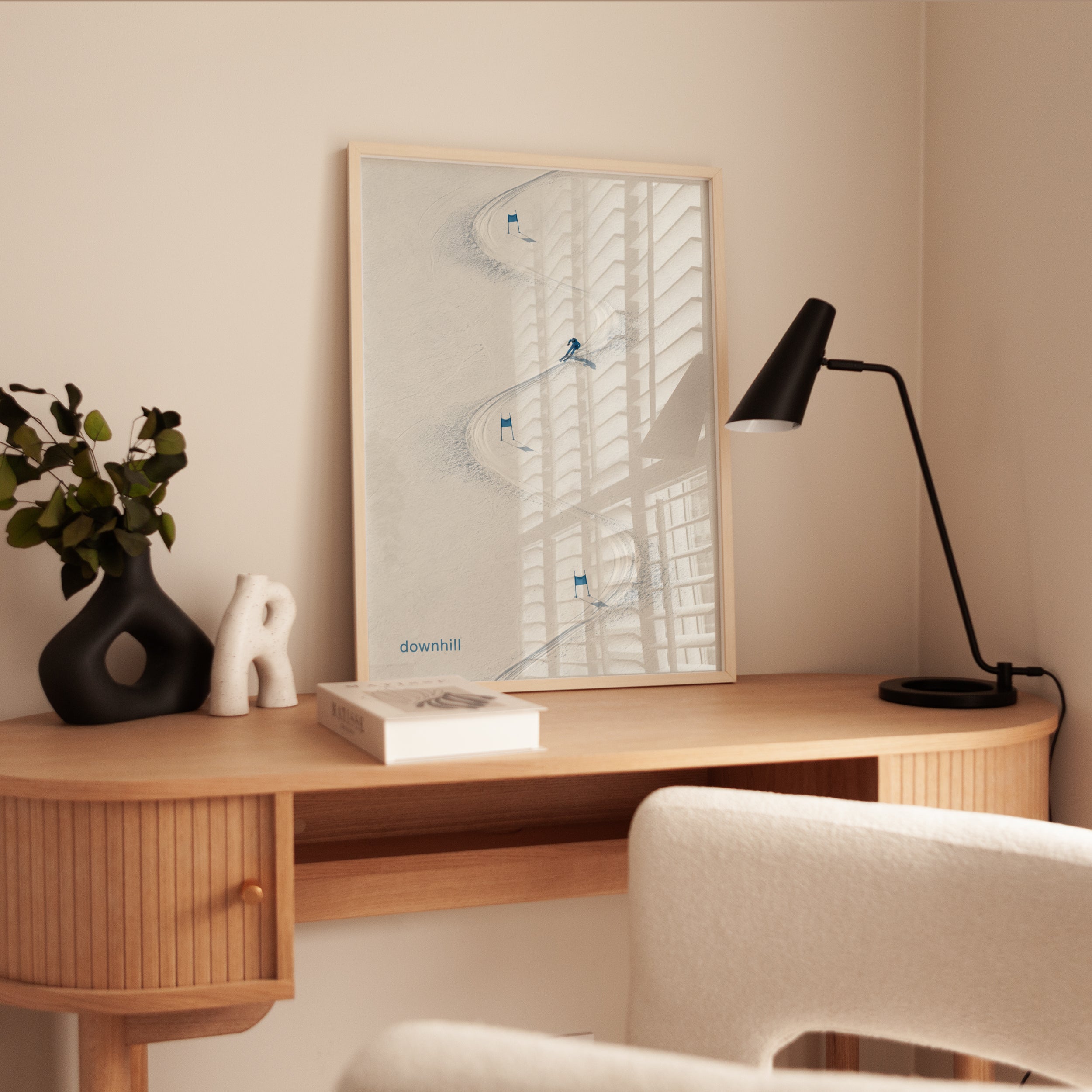 Ski Slope Wall Art – Minimalist Ski Print - interior