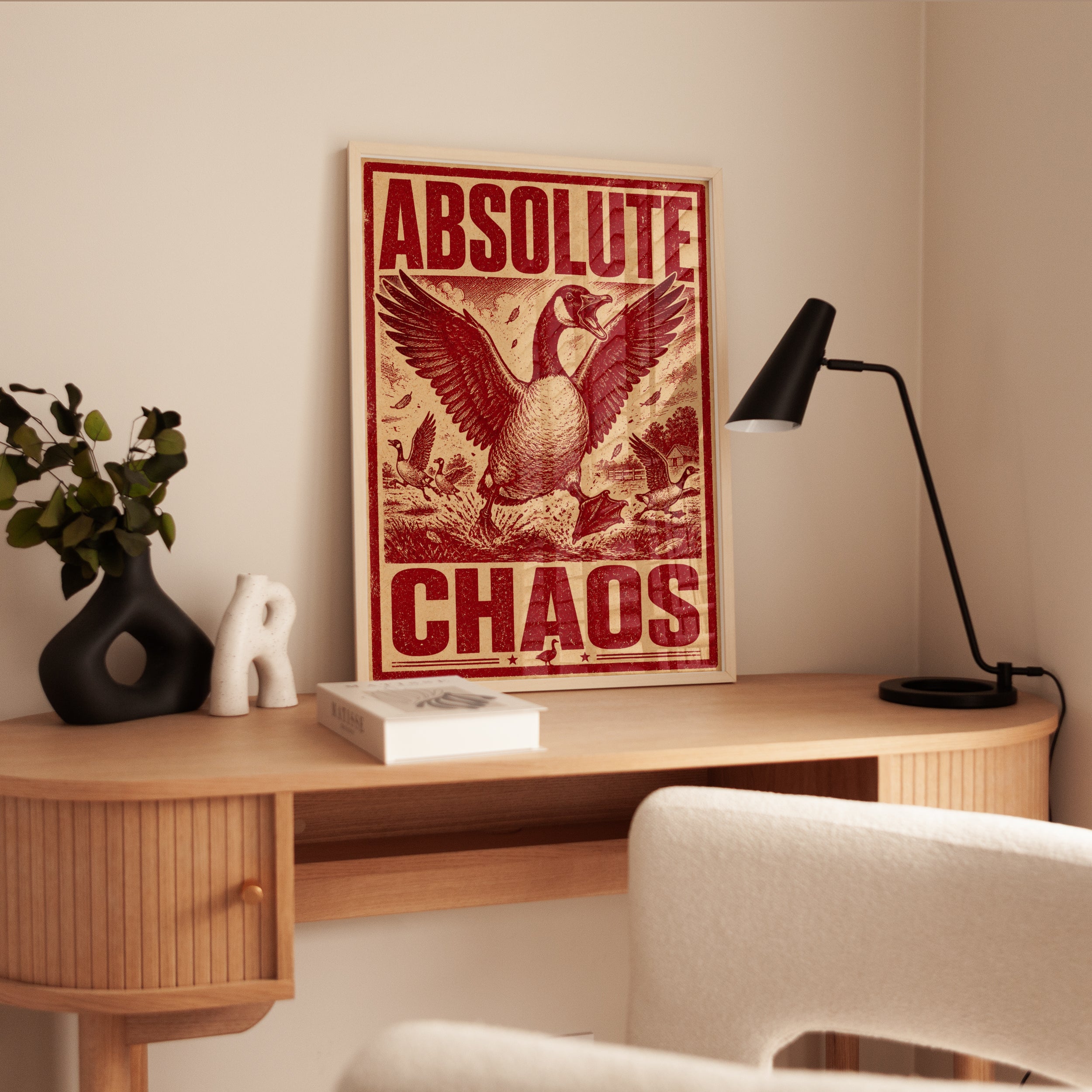 Retro Goose Propaganda Print - interior