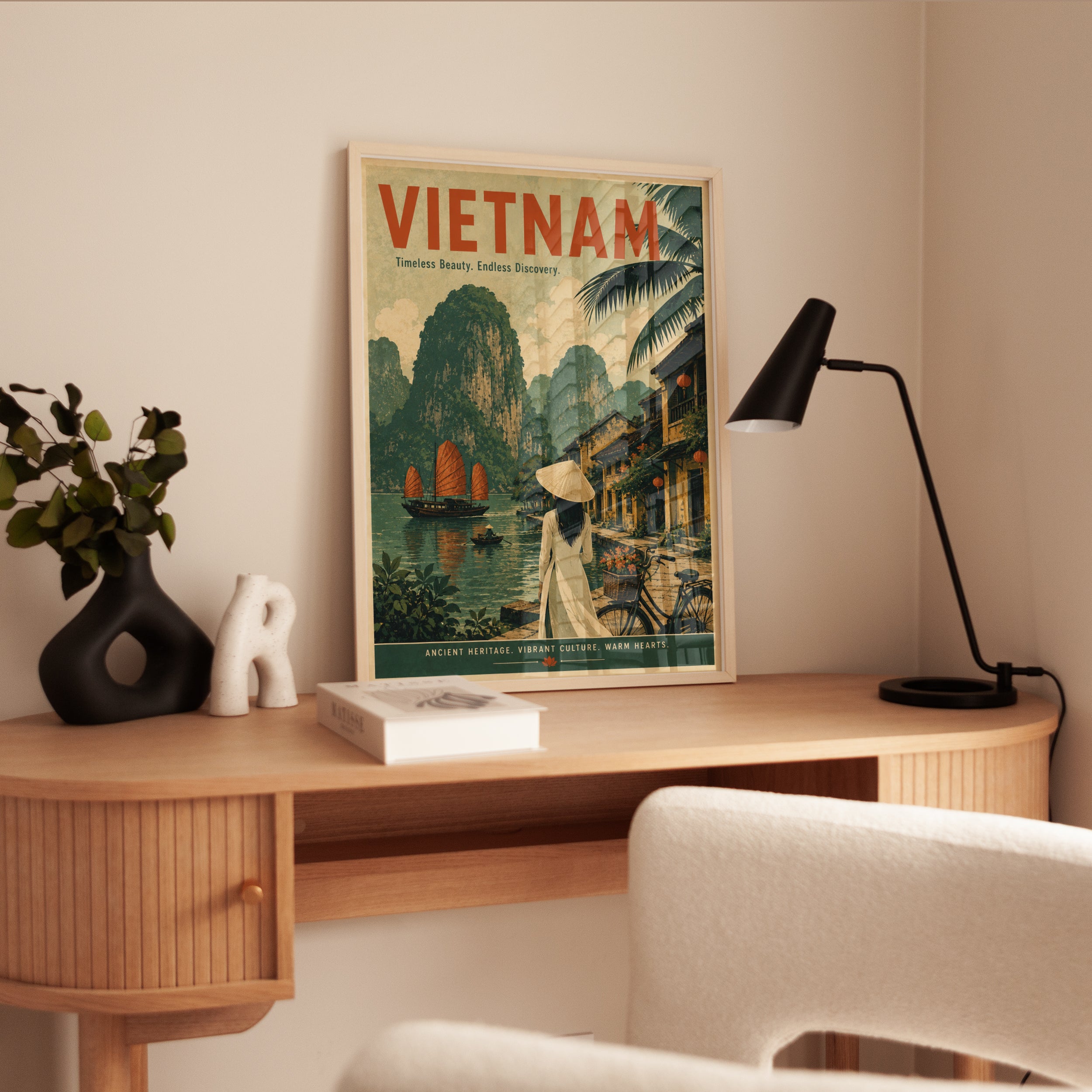 Vietnam Travel Poster – Vintage Asian Wall Art - interior