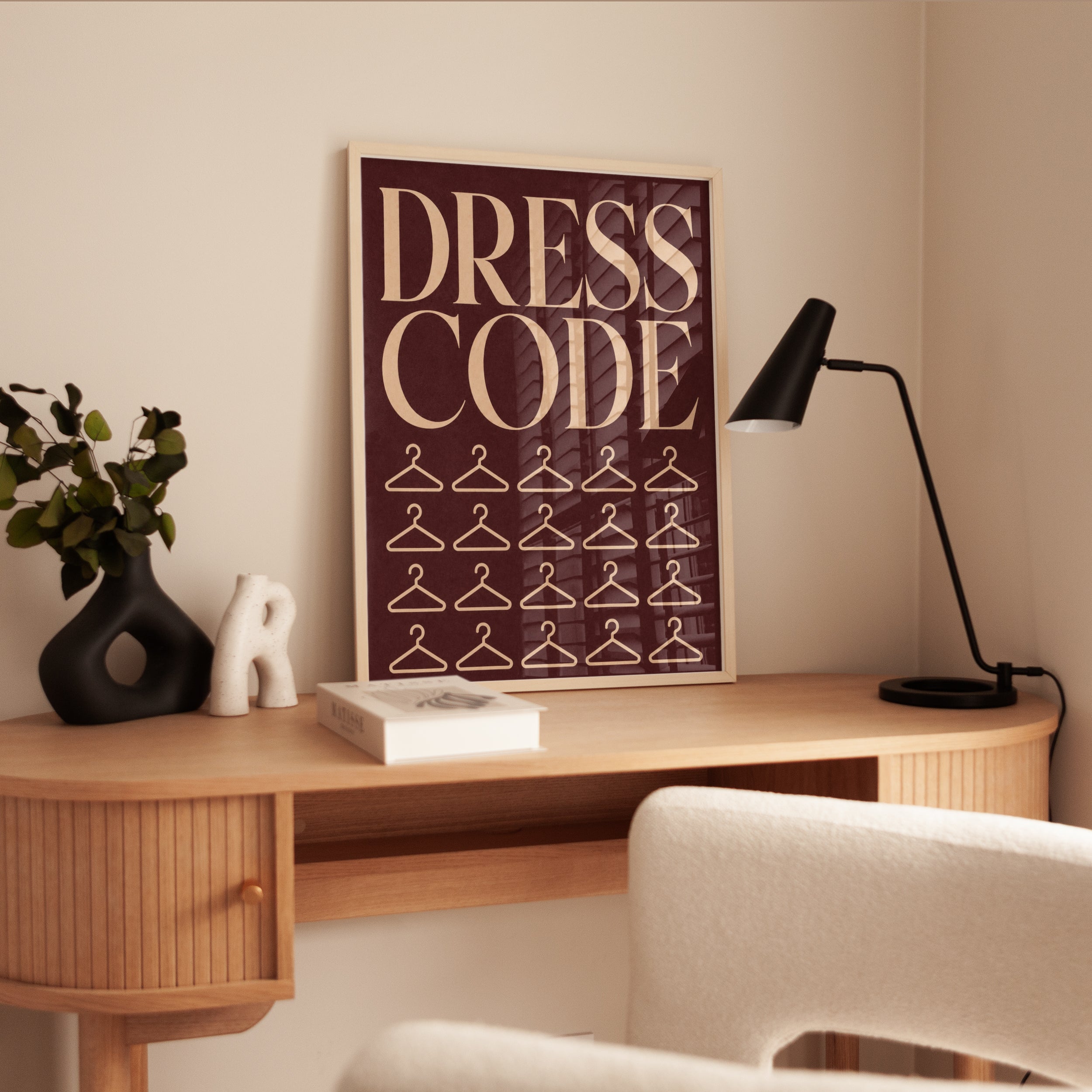 Fashion Wall Art Print: Burgundy Typography - interior